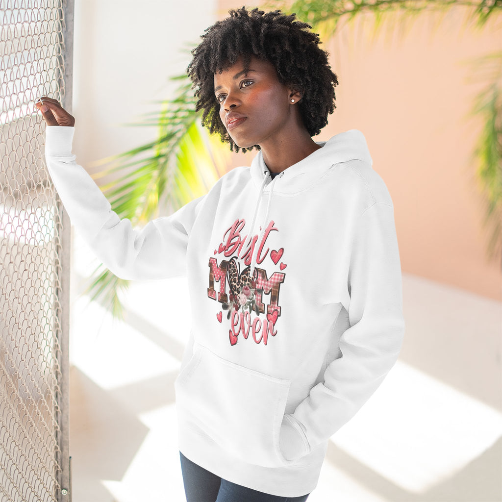 Best Mom Ever Hoodie  Leopard Heart Mother's Day Pullover
