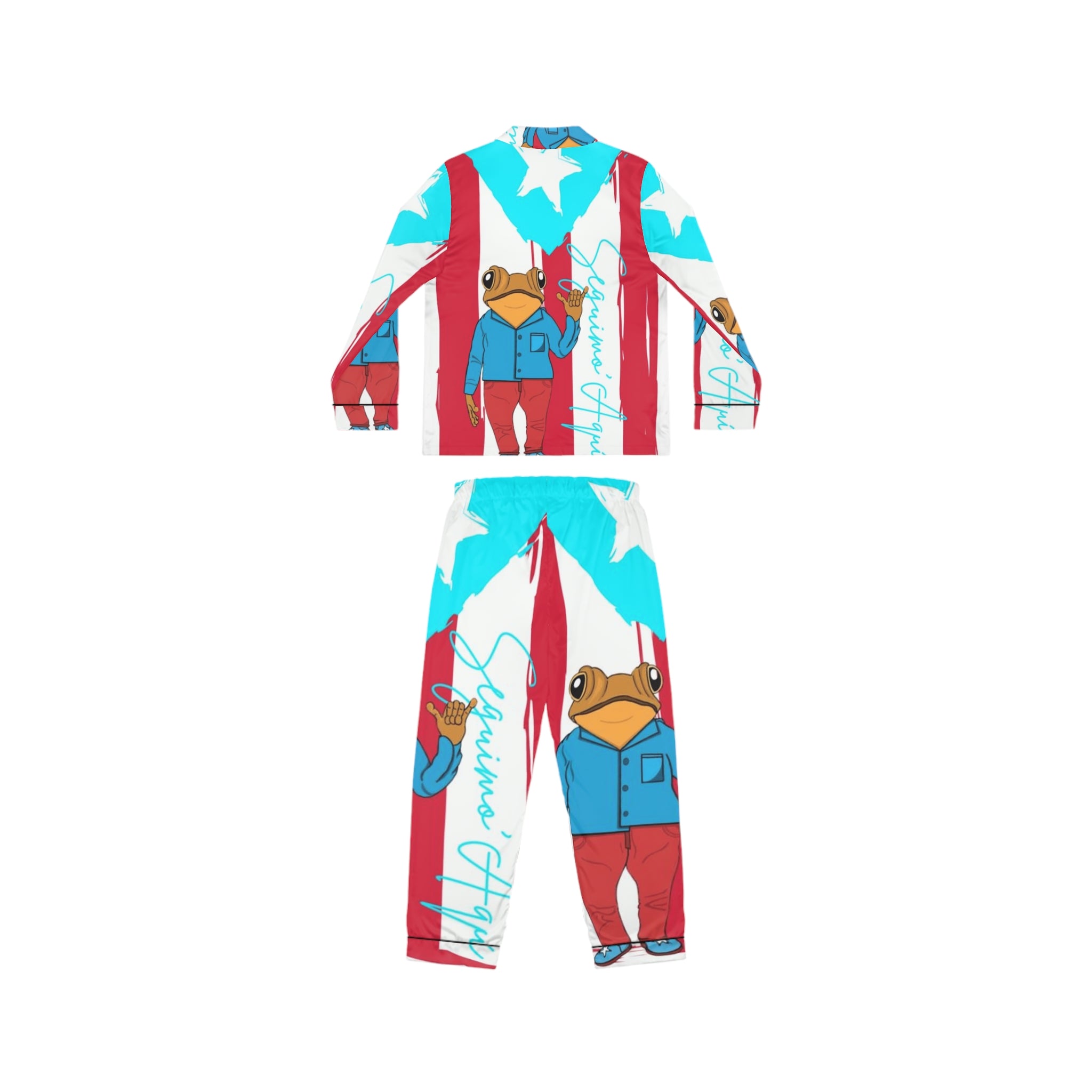 Seguimos Aqui Satin Women's Pajamas  Christmas Puerto Rico pajamas