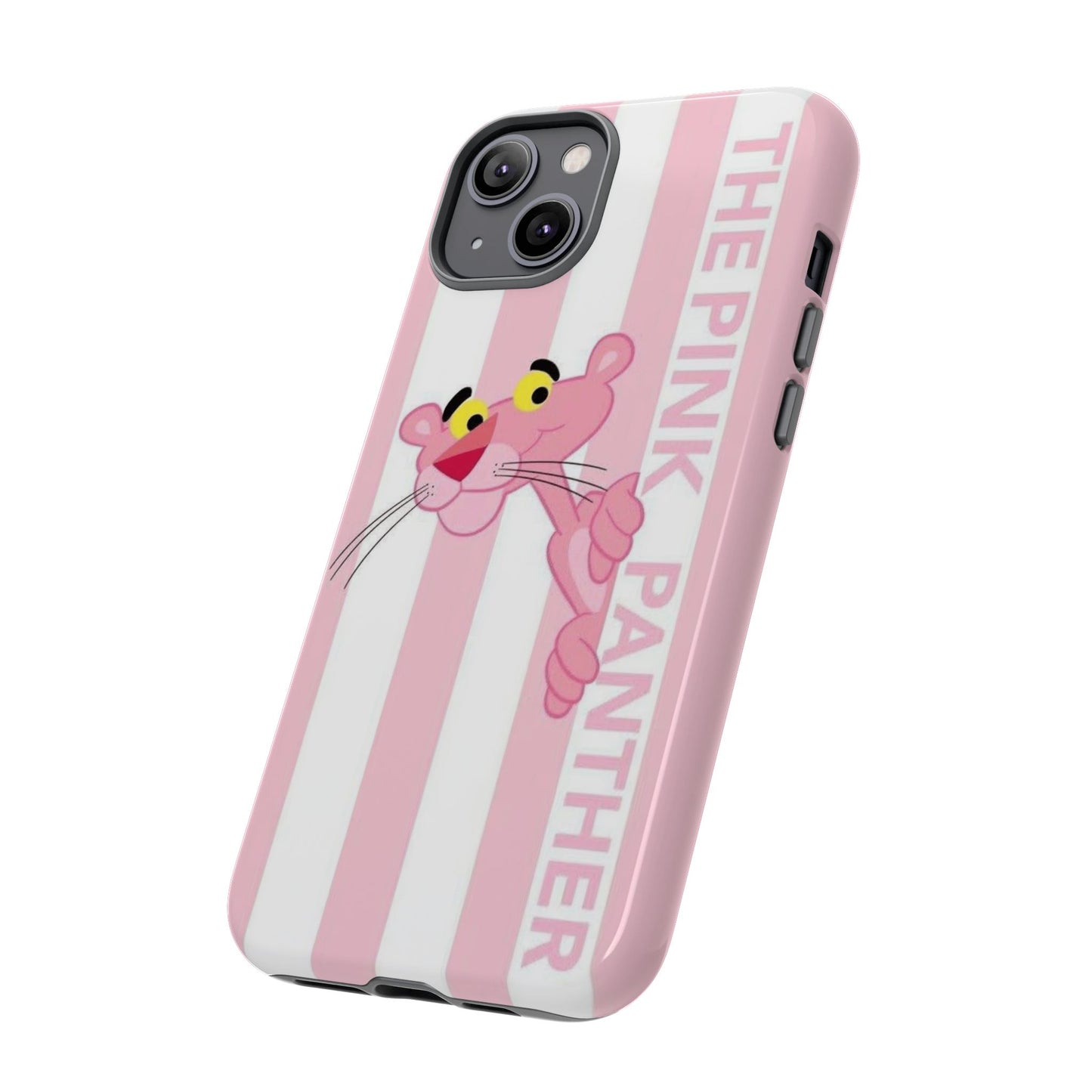 Pink Panther Tough Case Retro Striped Phone Case with "The Pink Panther" Design