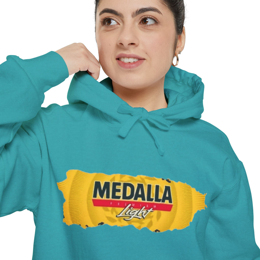 Medalla Light Logo Hoodie Vintage Beer Brand Pullover Puerto Rico Navidade
