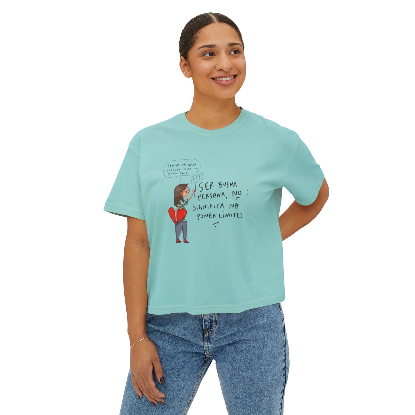 Let your outfit reflect your inner peace. Heartfelt Inspirational Women's Boxy Tee, Casual T-Shirt, Gift for Her, Empowering Top, Everyday Wear, Self-Love Vibes