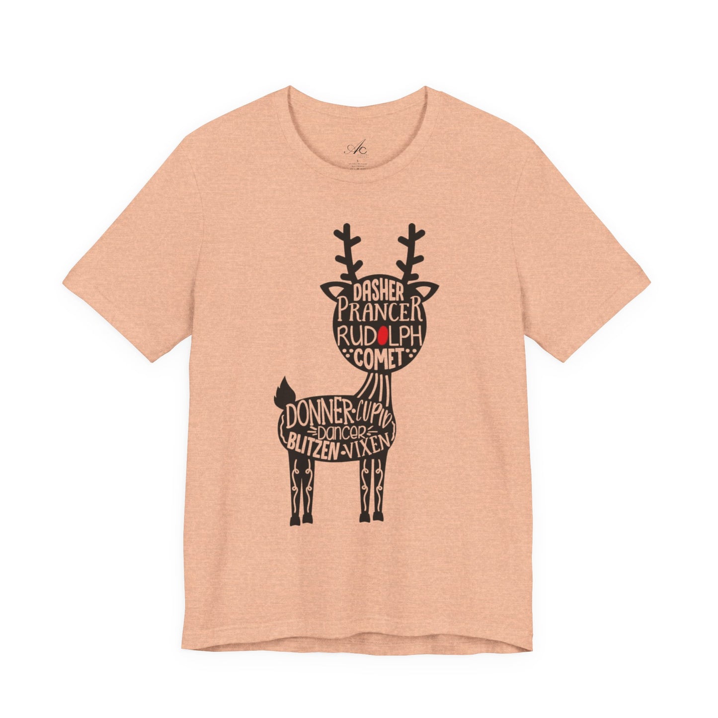 Christmas Reindeer Graphic Tee - Unisex Jersey Short Sleeve Shirt