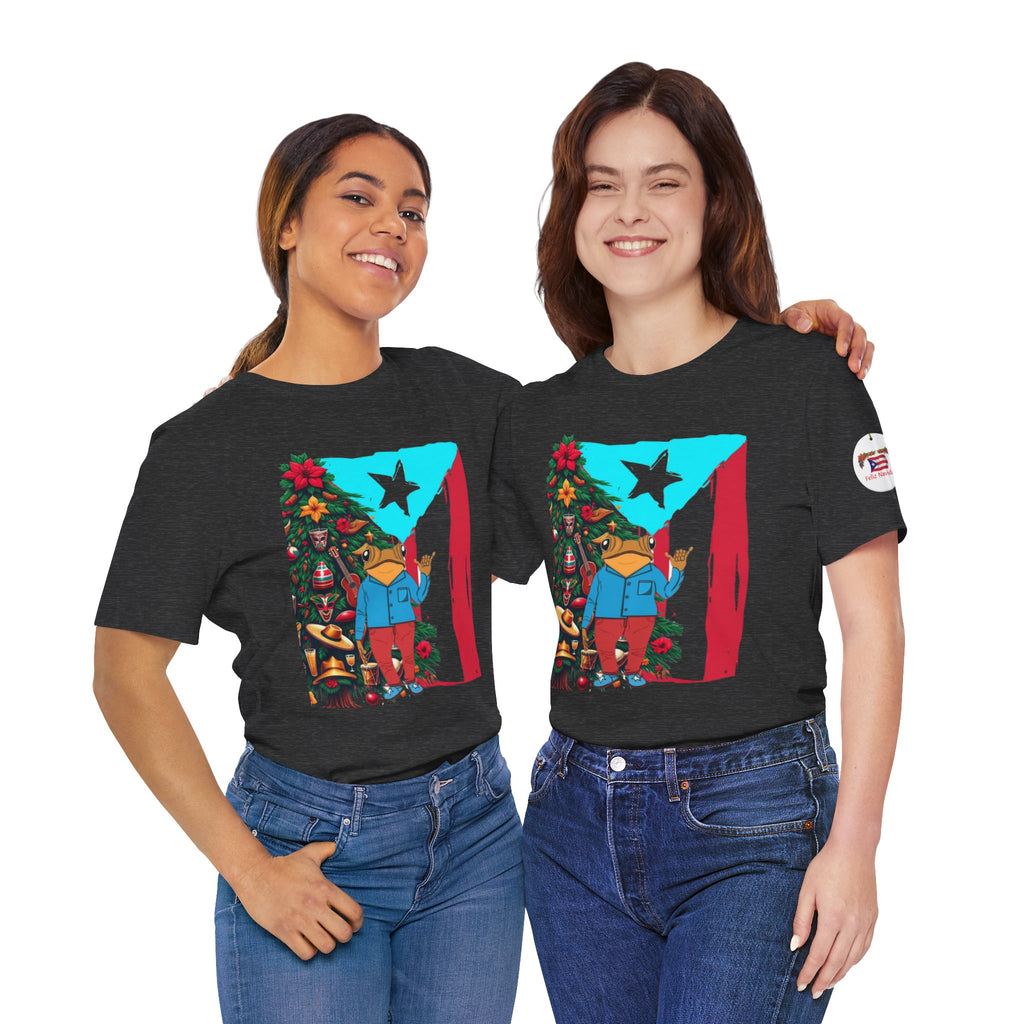 Puerto Rico Holiday T-Shirt  Coquí by Christmas Tree Graphic Puerto Rico’s Navidades