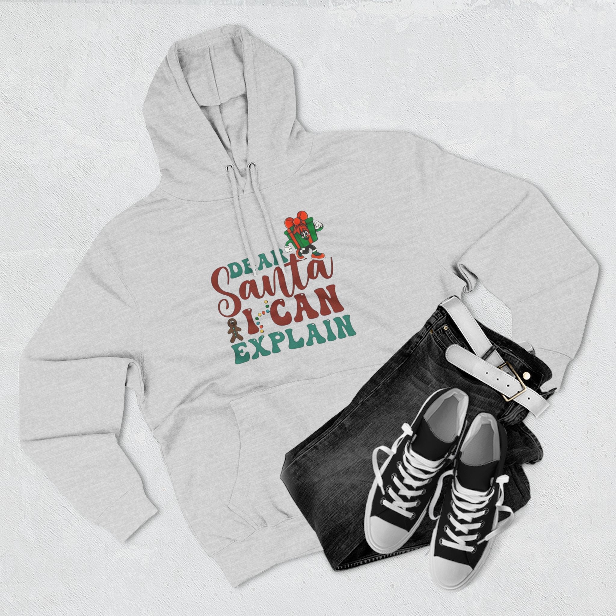 Christmas Hoodie “Dear Santa I Can Explain” Funny Holiday Pullover Christmas T-Shirts and Sweatshirts Collection