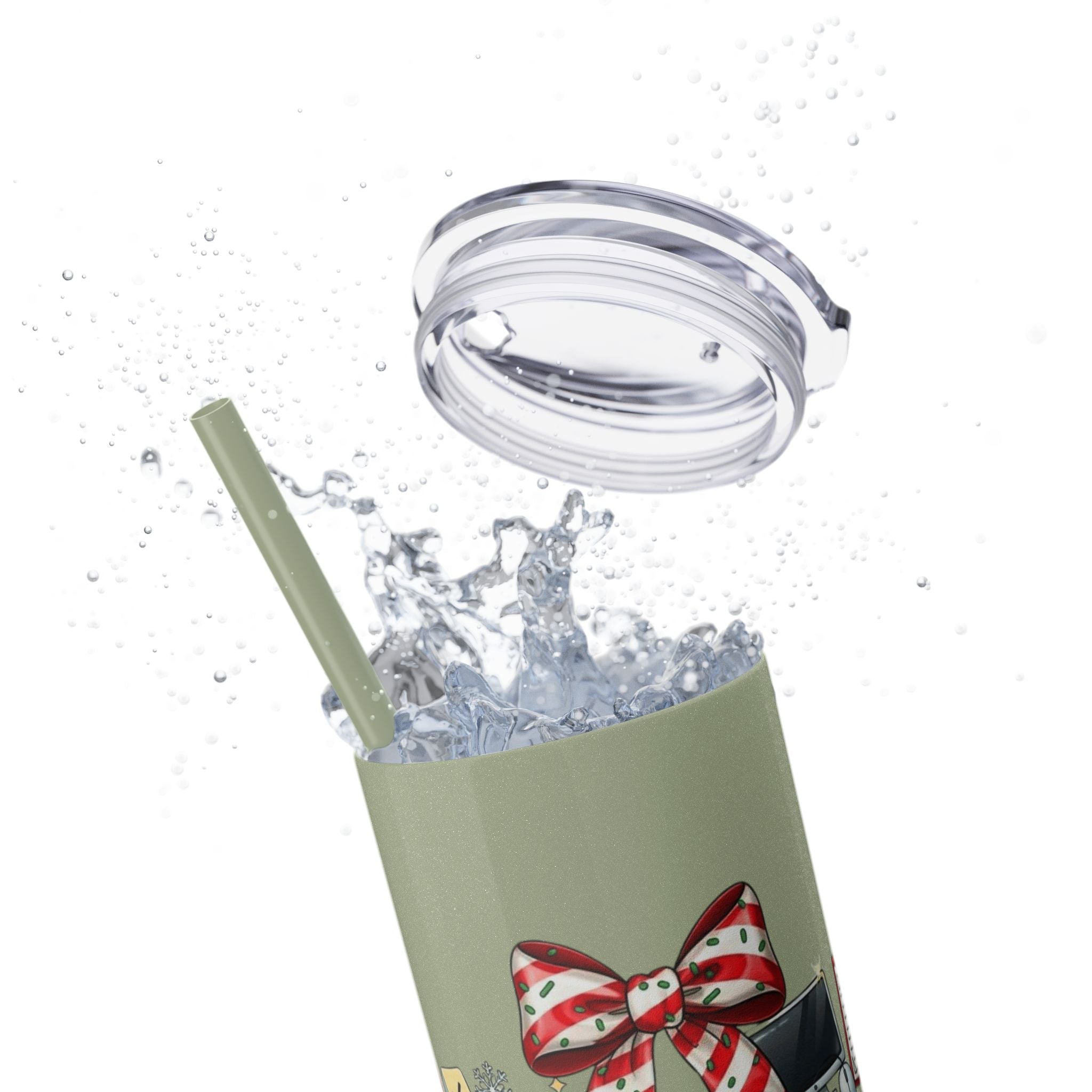 Christmas mug for the office team who keeps everything running smoothly. Candy Cane Christmas Office Secret Santa Design, 20oz with Straw