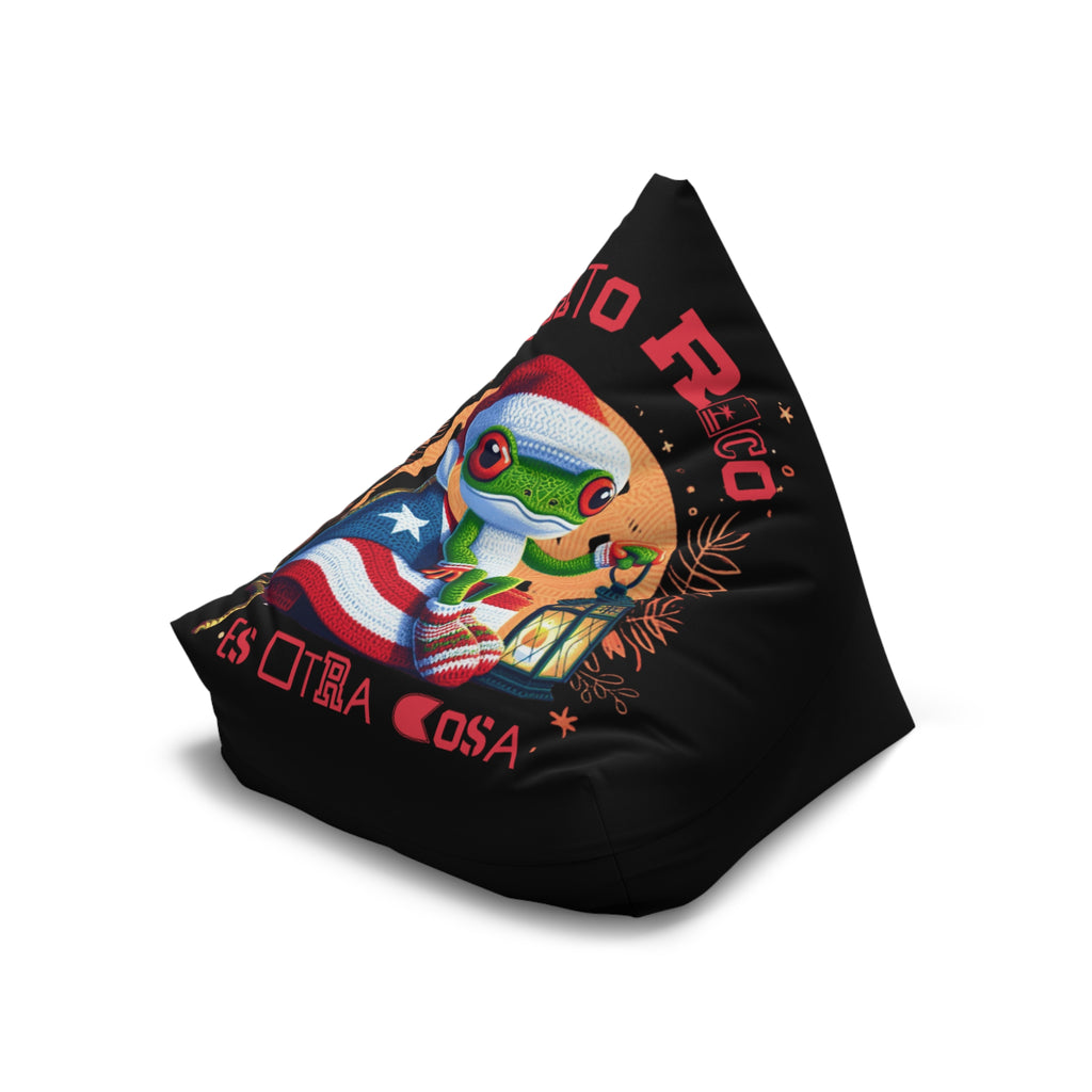 Cute Coqui Holiday Graphic with Puerto Rico ‘Es Otra Cosa’ Accent Bean Bag Chair Cover
