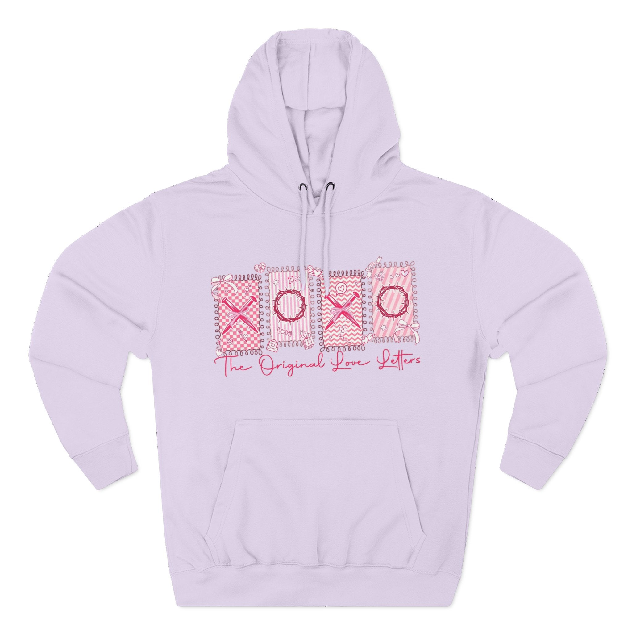 Hoodie  Pink XOXO Three Panel Love Letters Fleece Hoodie