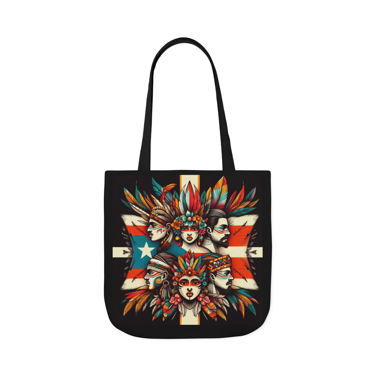 Puerto Rico Canvas Tote Bag, 5-Color Straps