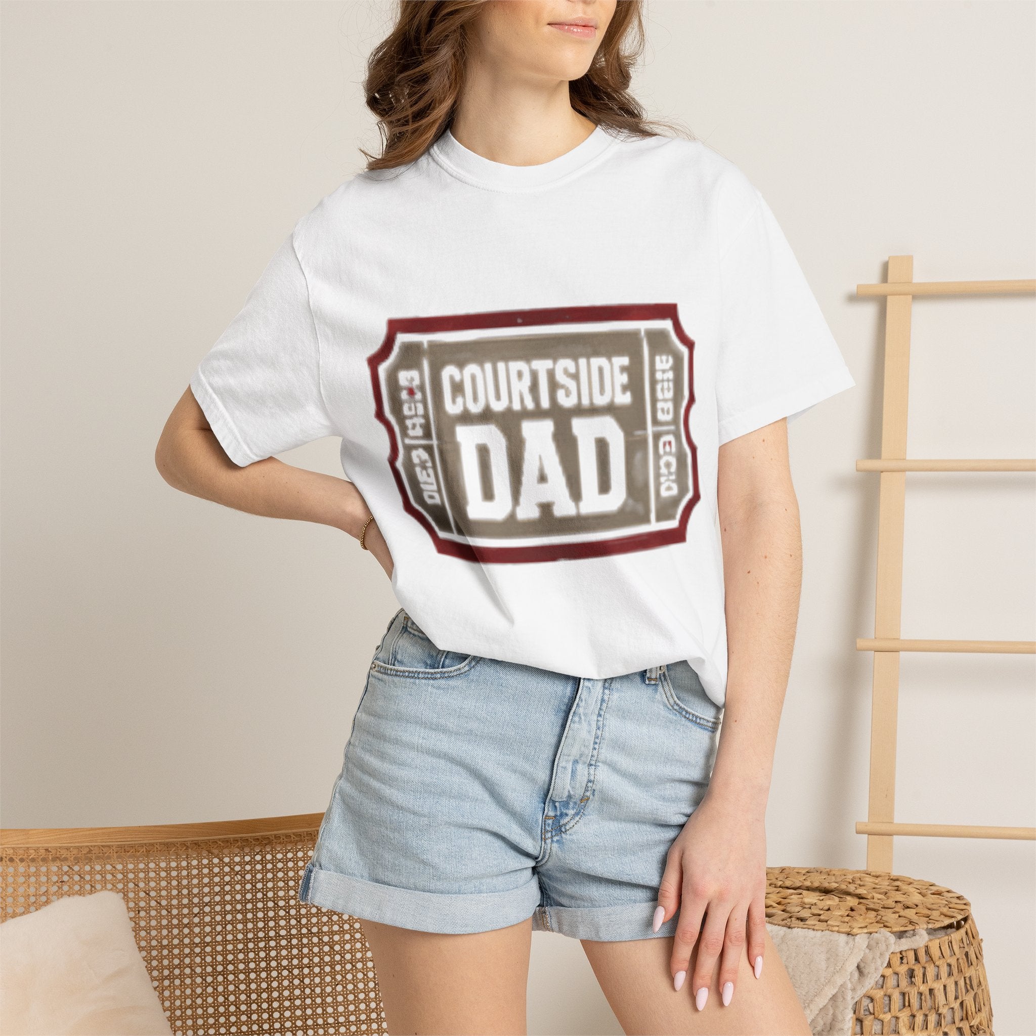 Courtside Dad T-Shirt — Vintage Ticket-Style Basketball Dad Tee