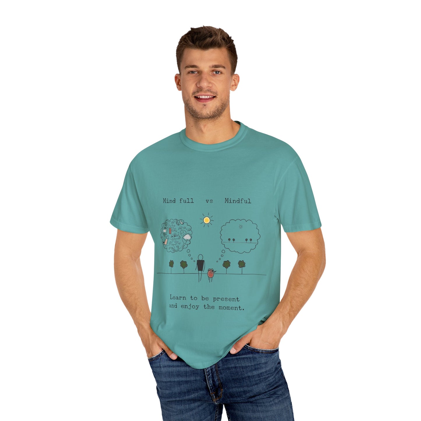 Let your outfit reflect your inner peace. Mindful Living T-Shirt Unisex Tee for Mindfulness, Self-Care, Gift for Yogis, Relaxed Vibe,
