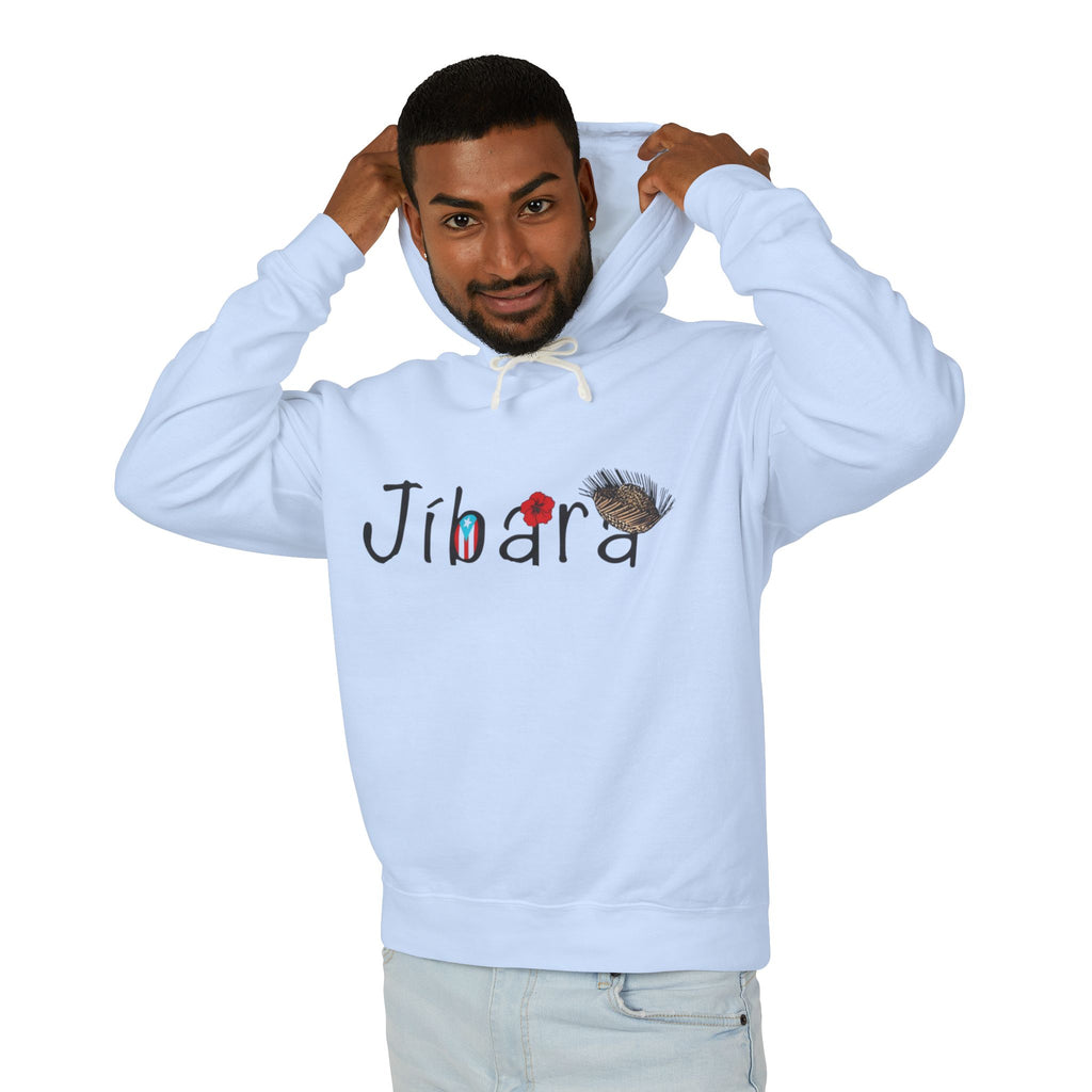 Jíbara Hoodie — Puerto Rican Heart Flag Lightweight Hooded Sweatshirt