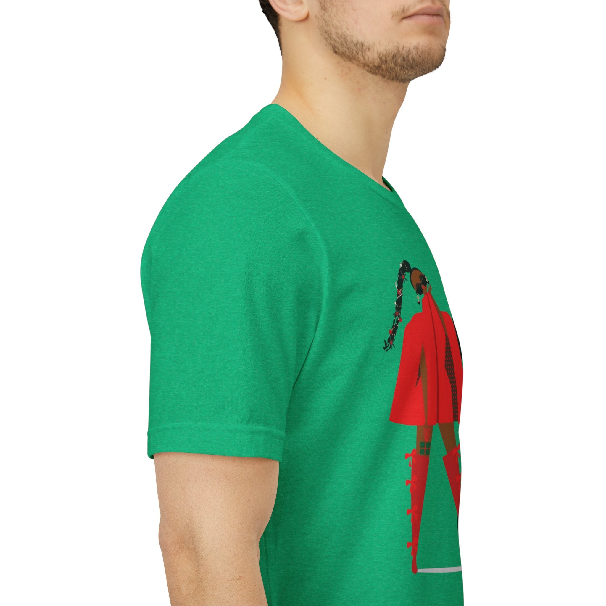 December Fashion Tee  Red Coat Model Graphic Shirt