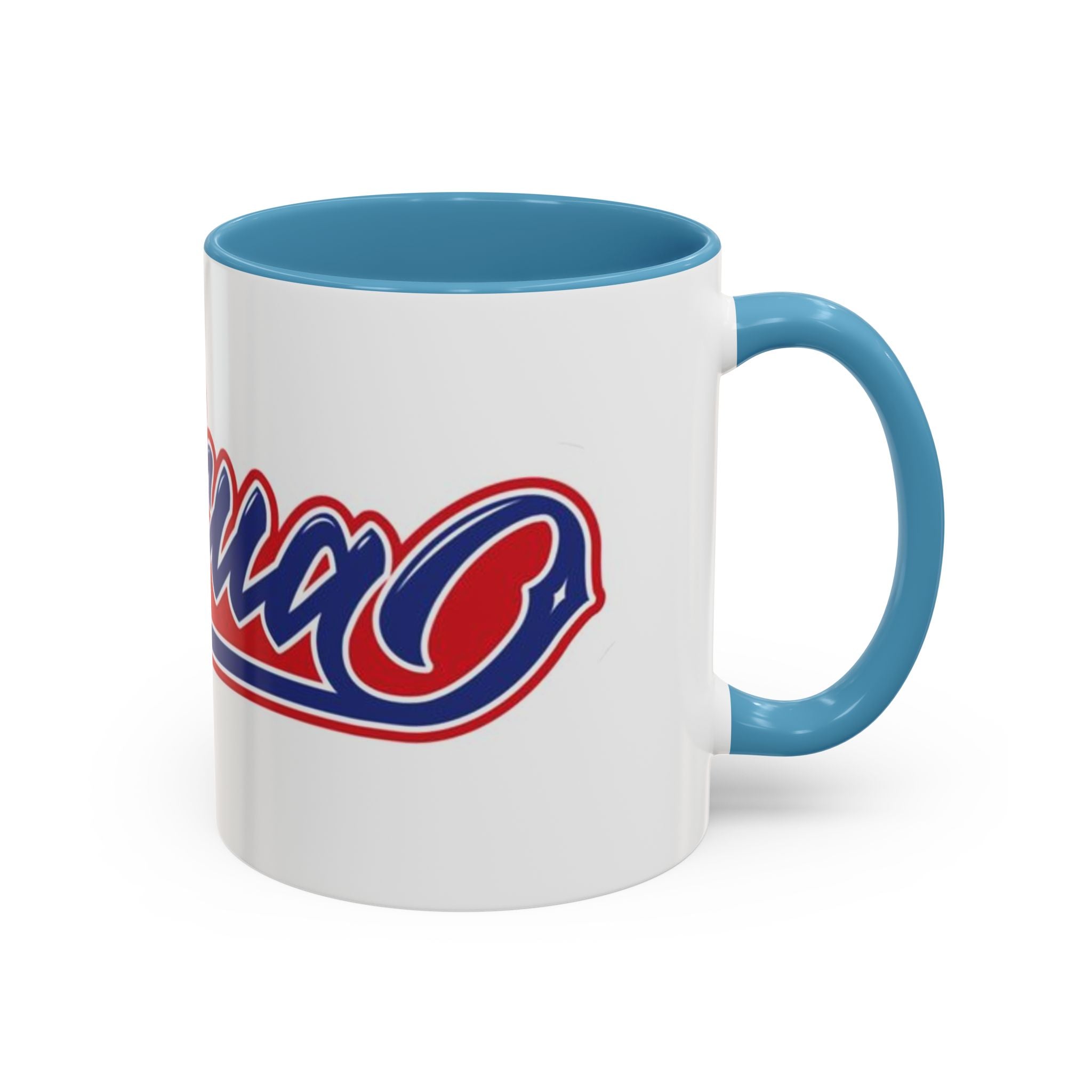 Puerto Rico Script Accent Coffee Mug — Retro Red & Blue 'Boricua' Design (11/15oz)