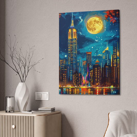 Cityscape Decor, New York Night Scene, Home Gallery Artwork, Gift for Urban Lovers, Dreams and Inspiration