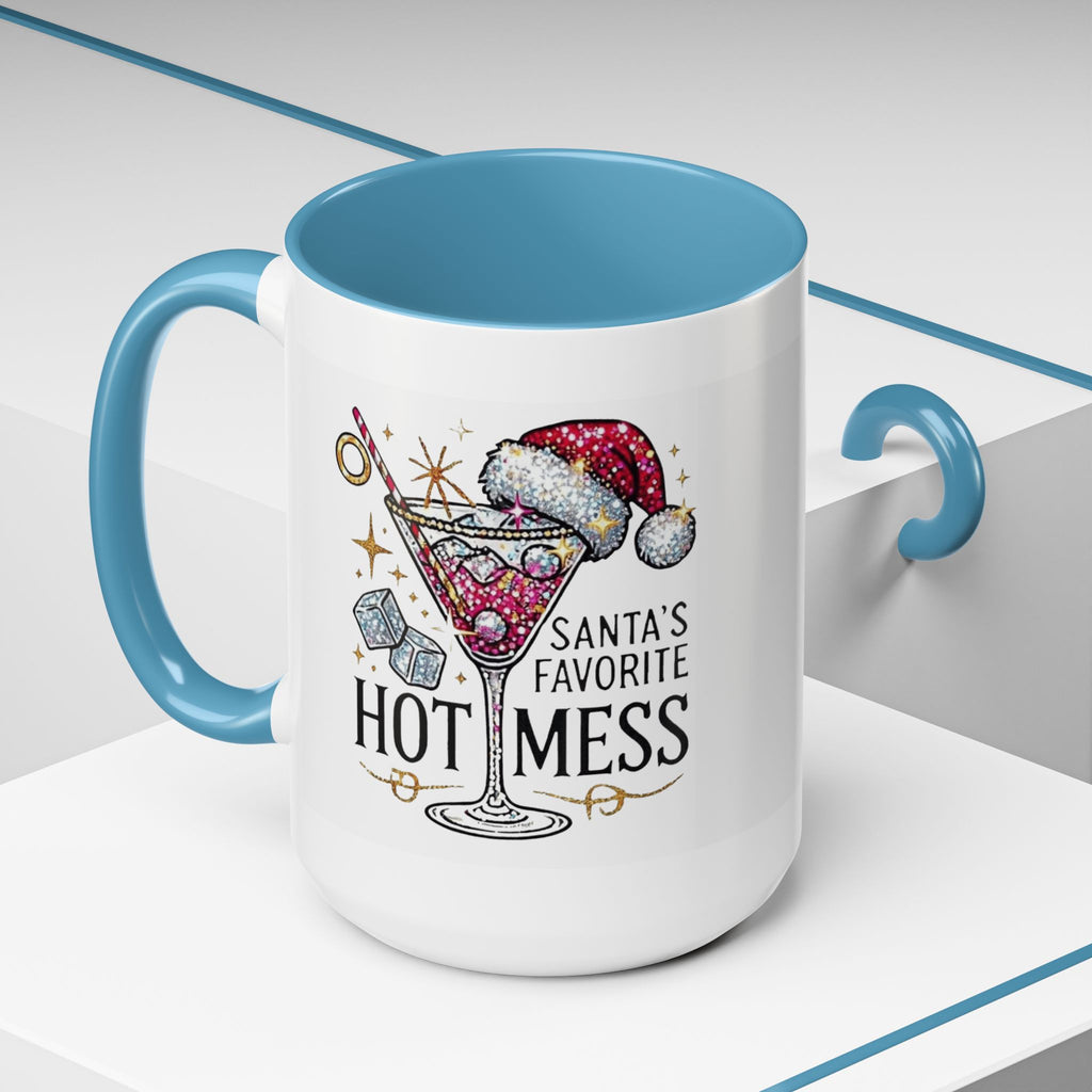 Accent Coffee Mug - "Santa's Favorite Hot Mess" Holiday Cocktail Mug (11/15 oz)