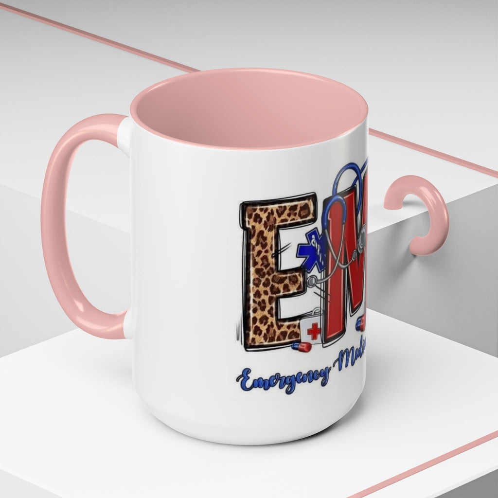 EMT Coffee Mug — Emergency Medical Technician Ambulance Stethoscope Design (11/15oz) Medical Christmas Mug
