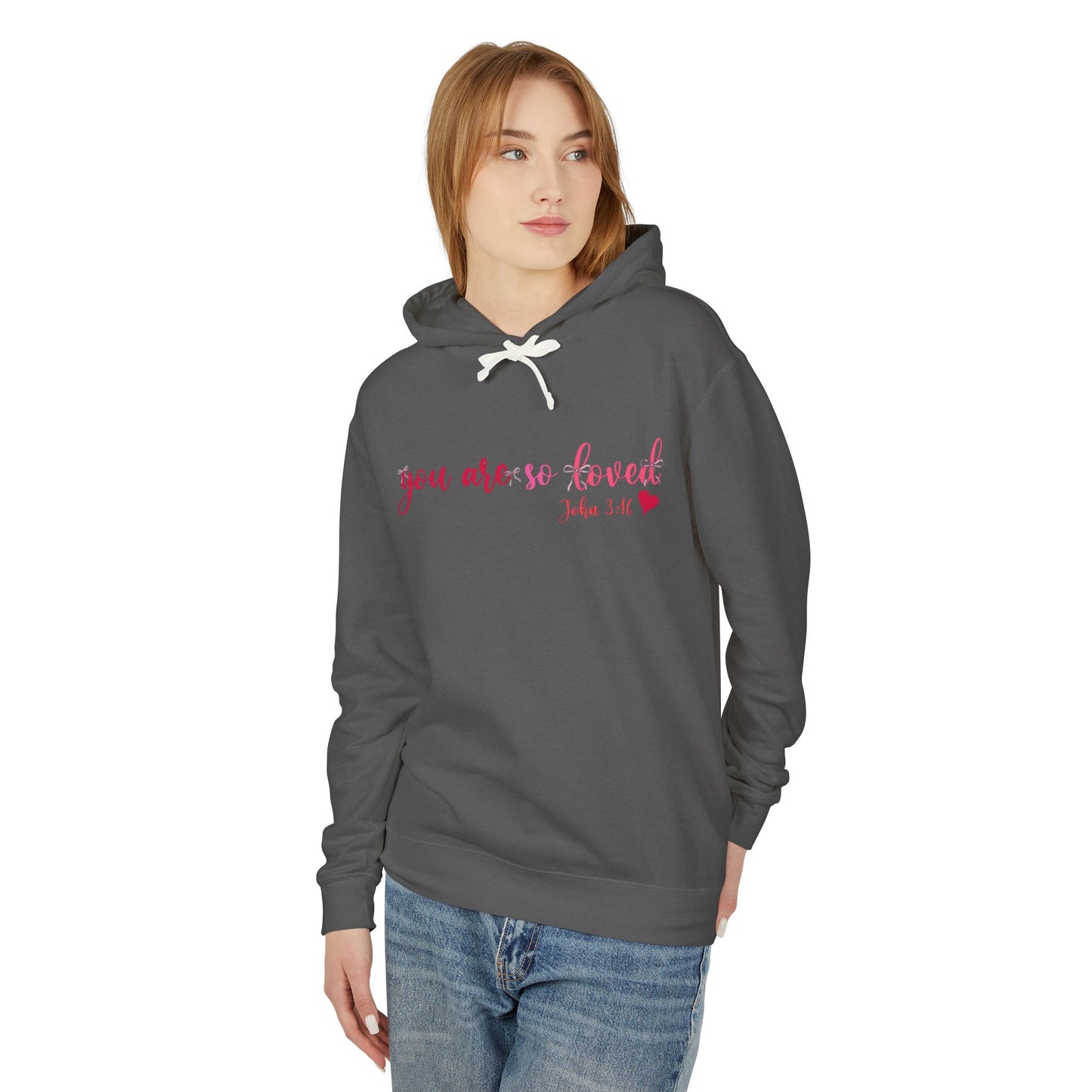 Mama Hoodie "You Are So Loved" — Christian Mama Lightweight Hooded Sweatshirt