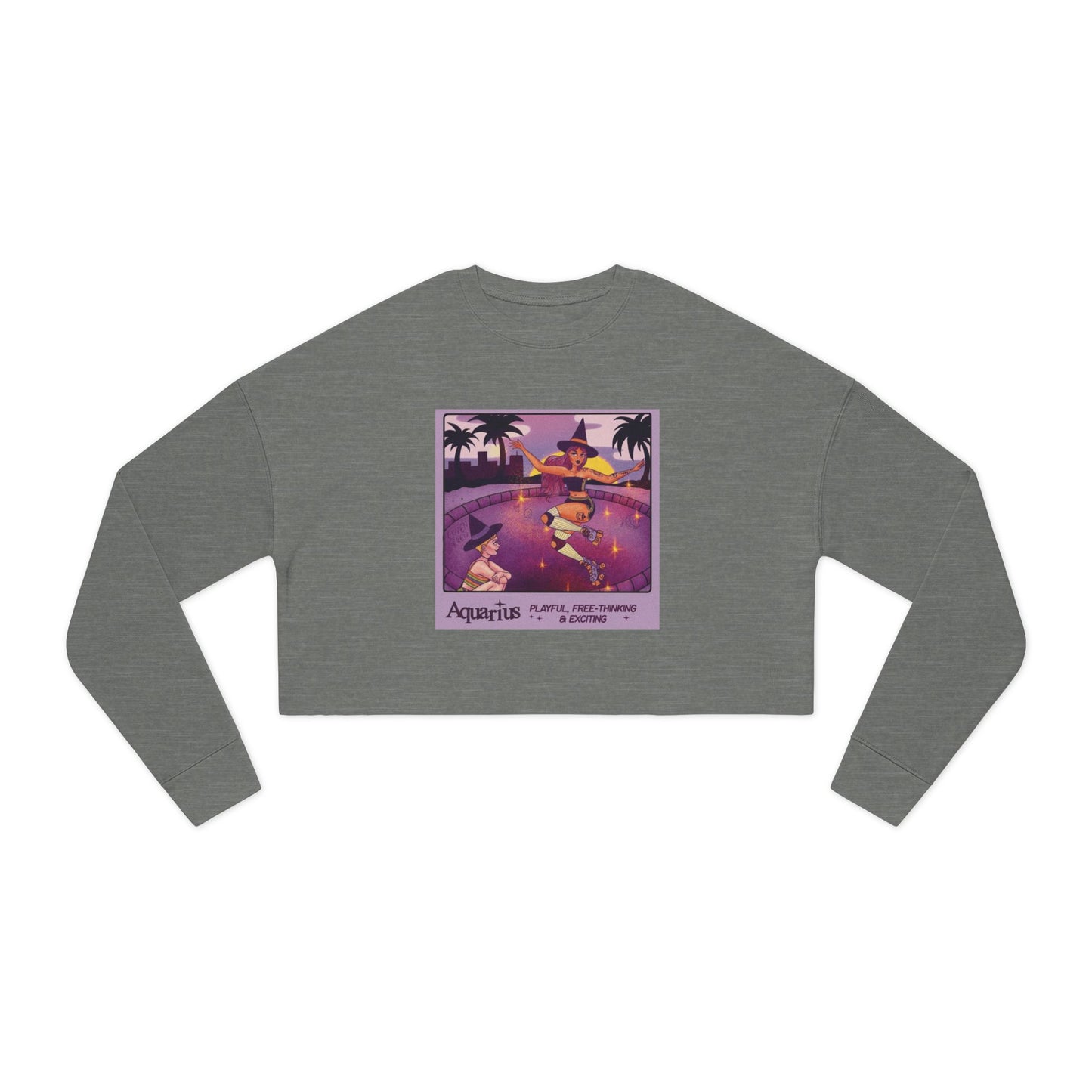 Spooky sweater Vintage-Inspired Women's Cropped Sweatshirt, Cozy Casual Wear, Unique Gift Idea, Trendy Fashion, Astrology Themed