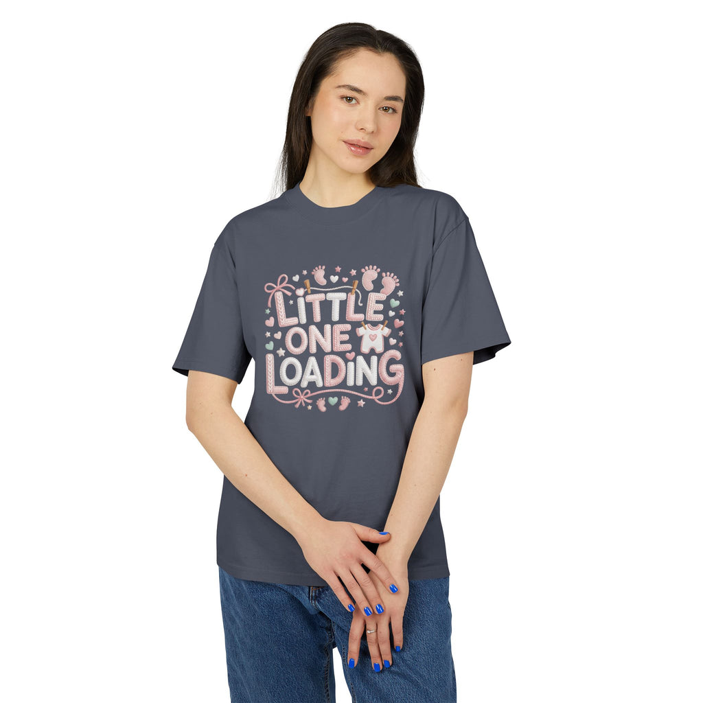 Pregnancy Announcement T‑Shirt  “Little One Loading” Cute Pastel Maternity Tee