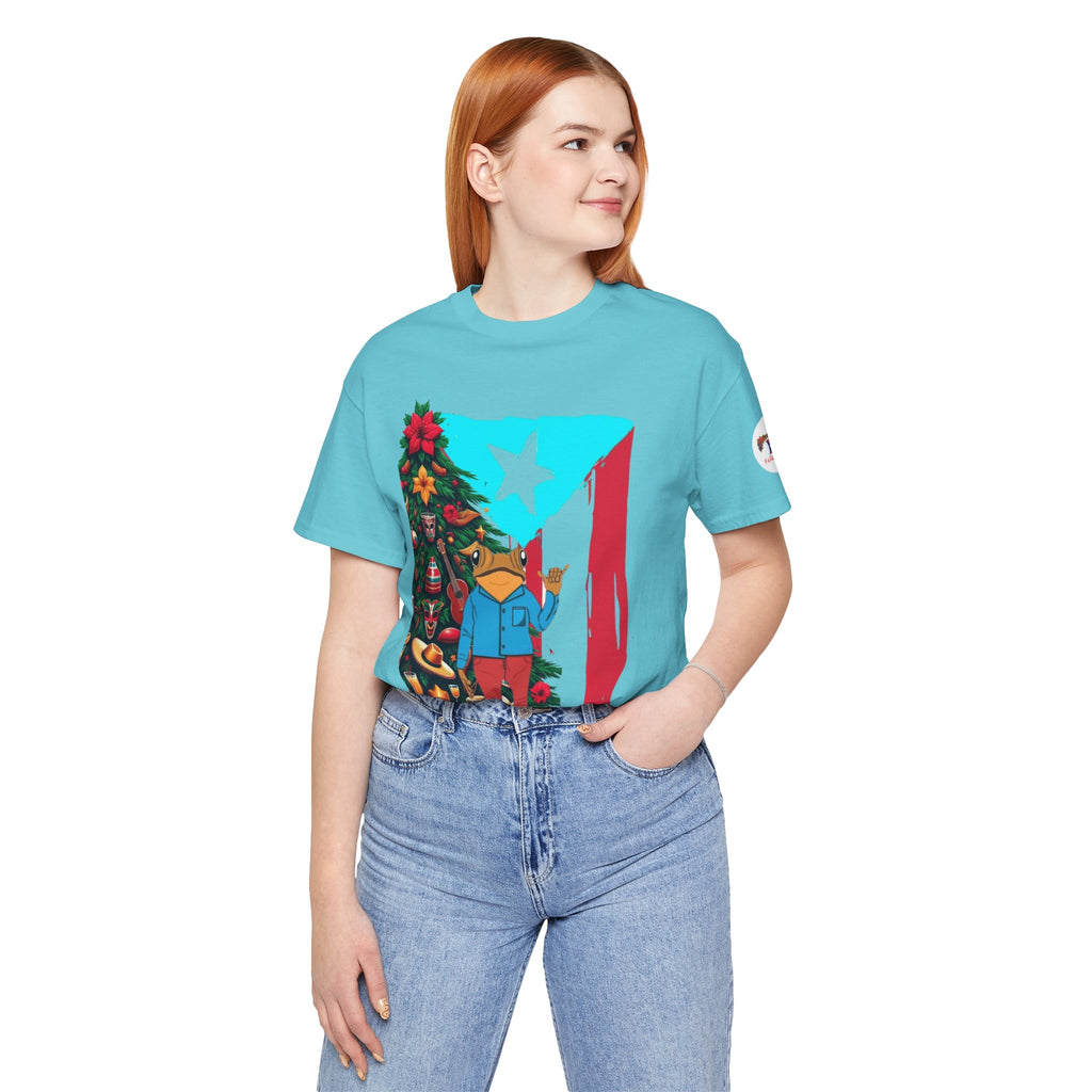 Puerto Rico Holiday T-Shirt  Coquí by Christmas Tree Graphic Puerto Rico’s Navidades