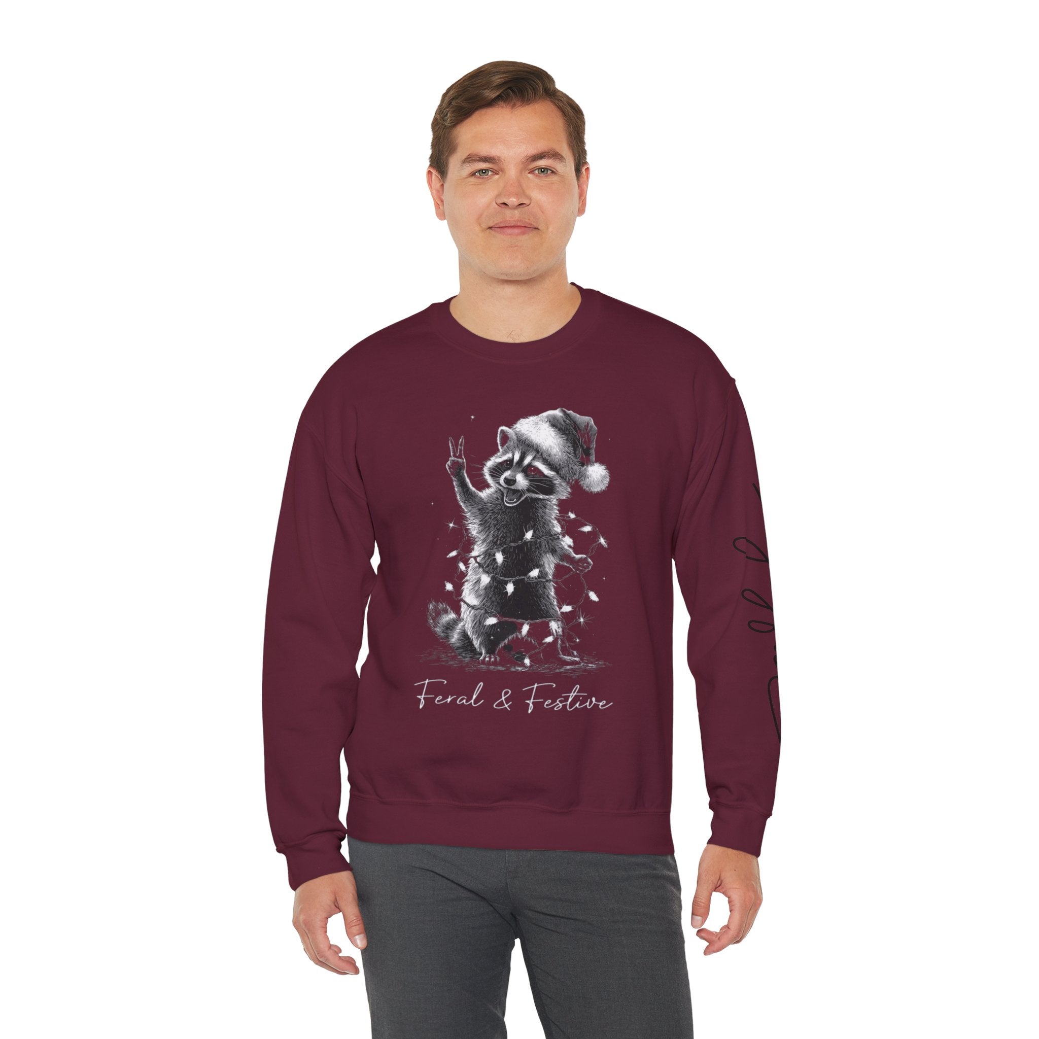 Holiday Raccoon Crewneck Sweatshirt Christmas Tshirts and sweaters,