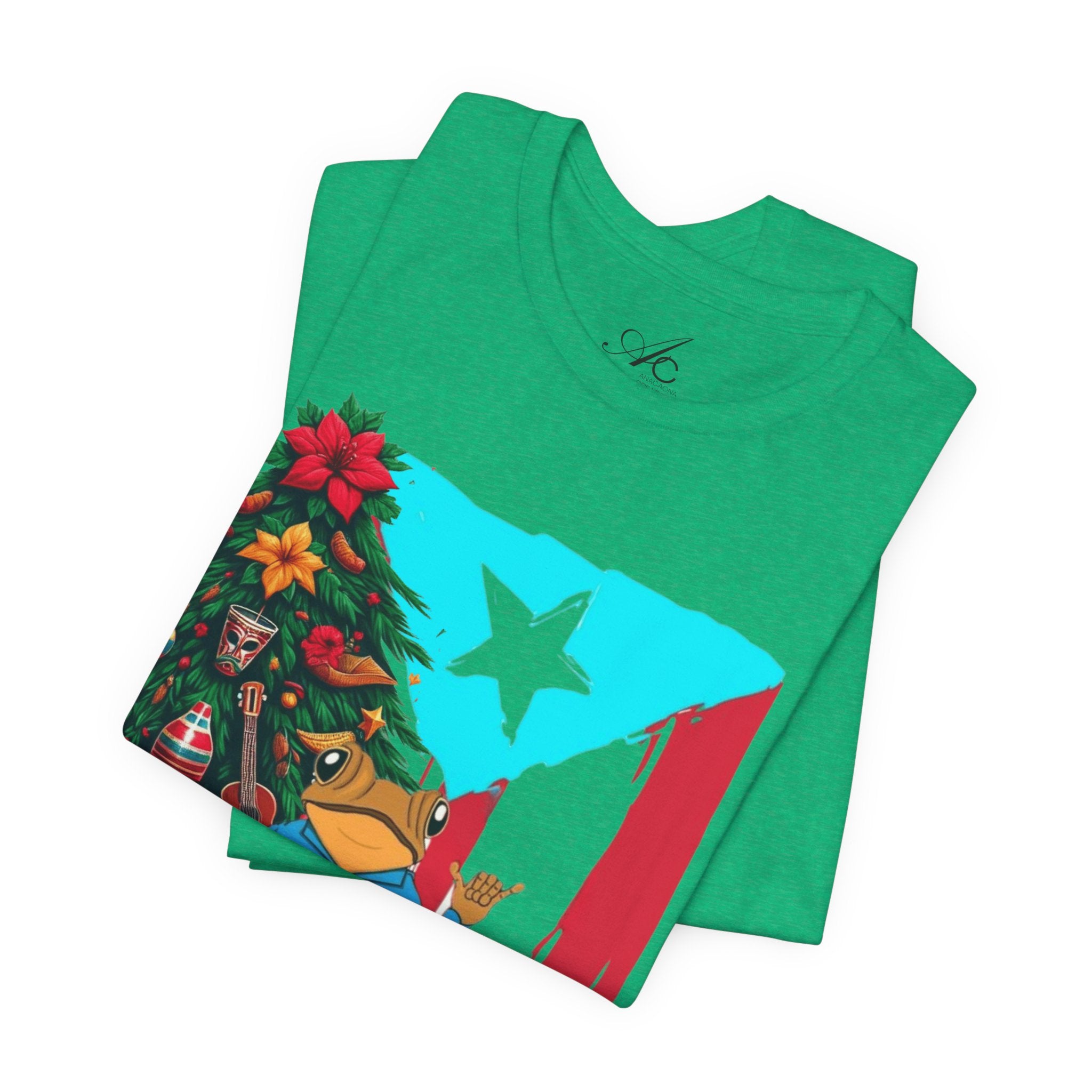 Puerto Rico Holiday T-Shirt  Coquí by Christmas Tree Graphic Puerto Rico’s Navidades