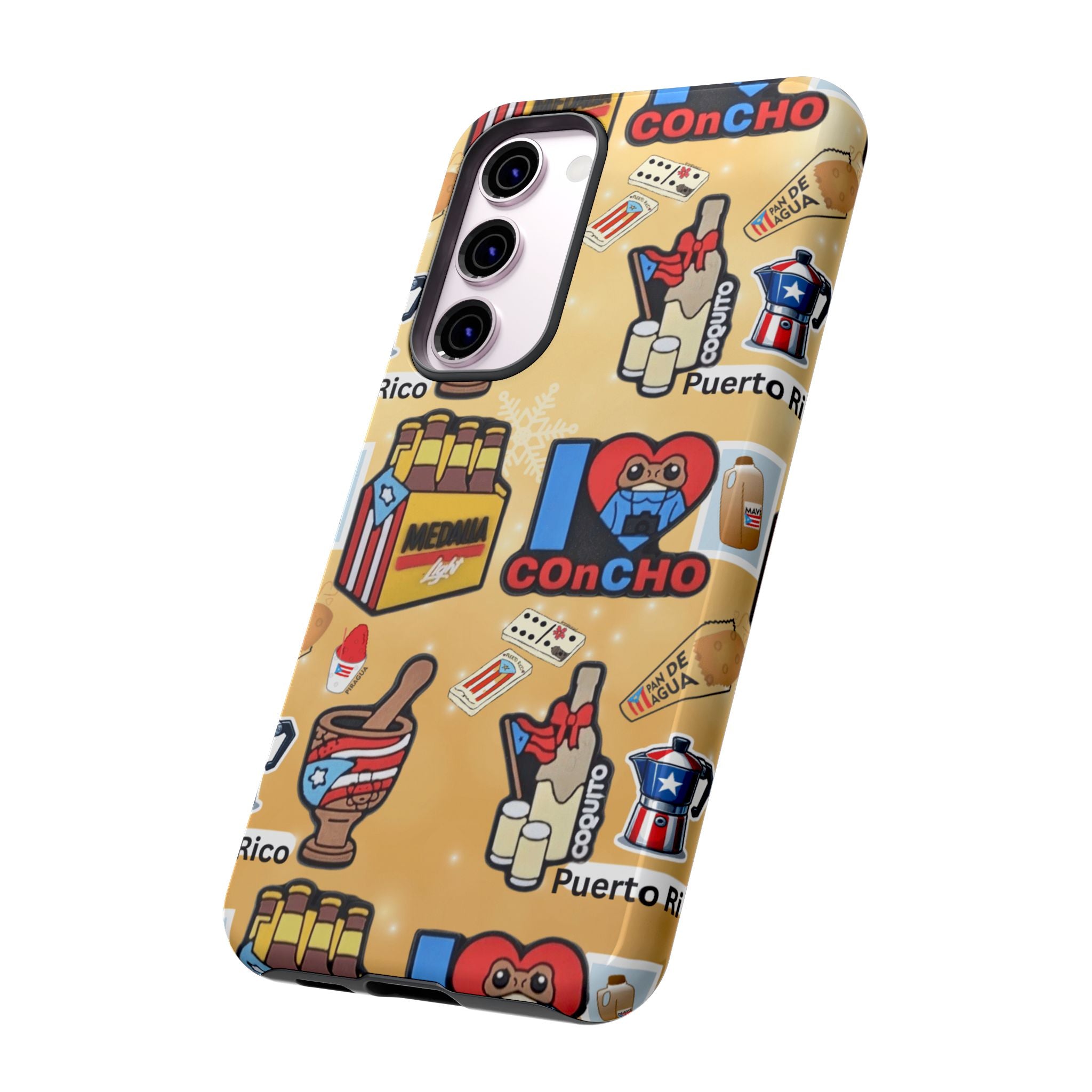 Puerto Rico Sticker Collage Tough Case  ‘I  Concho’ Pattern Phone Case