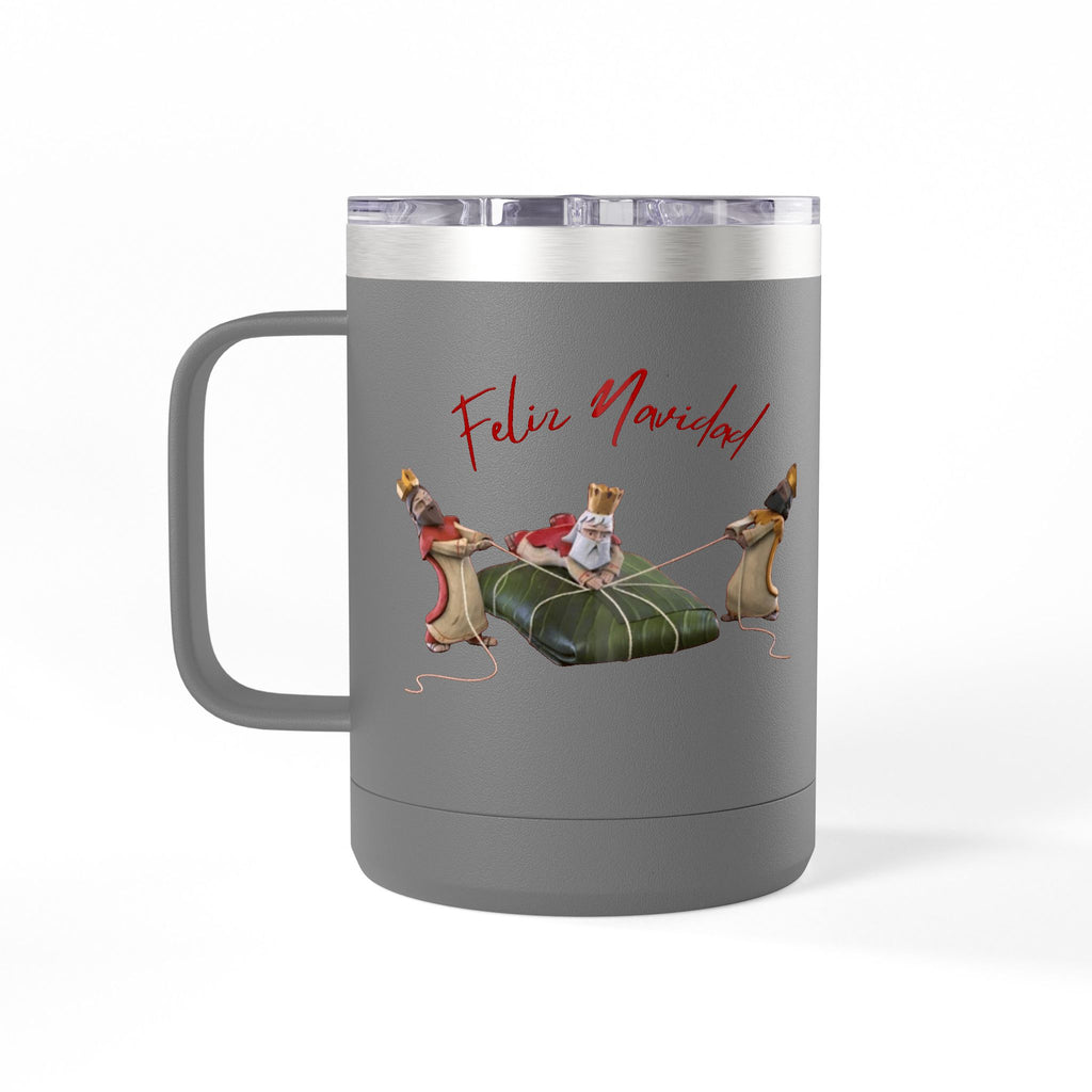 3 KINGS Holiday Travel Tumbler — 'Feliz Navidad' Dachshund Santa Design Coffee Cup for Fun Celebrations