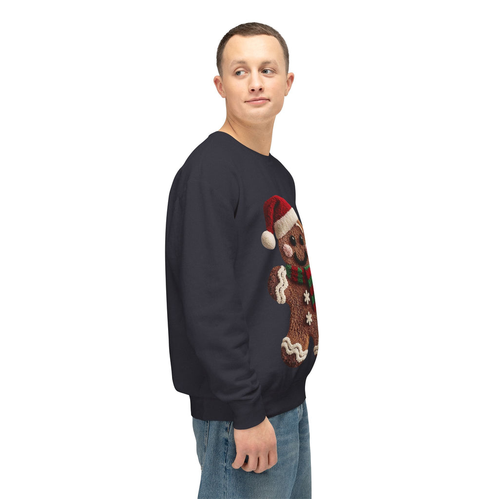 Gingerbread Cookie Christmas Sweatshirt – Cute Santa Hat & Scarf Holiday Crewneck
