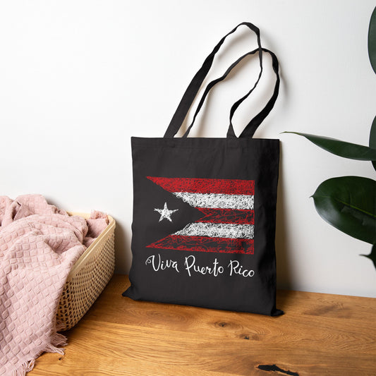 Puerto Rican Flag Handbag Cotton Canvas Tote Bag