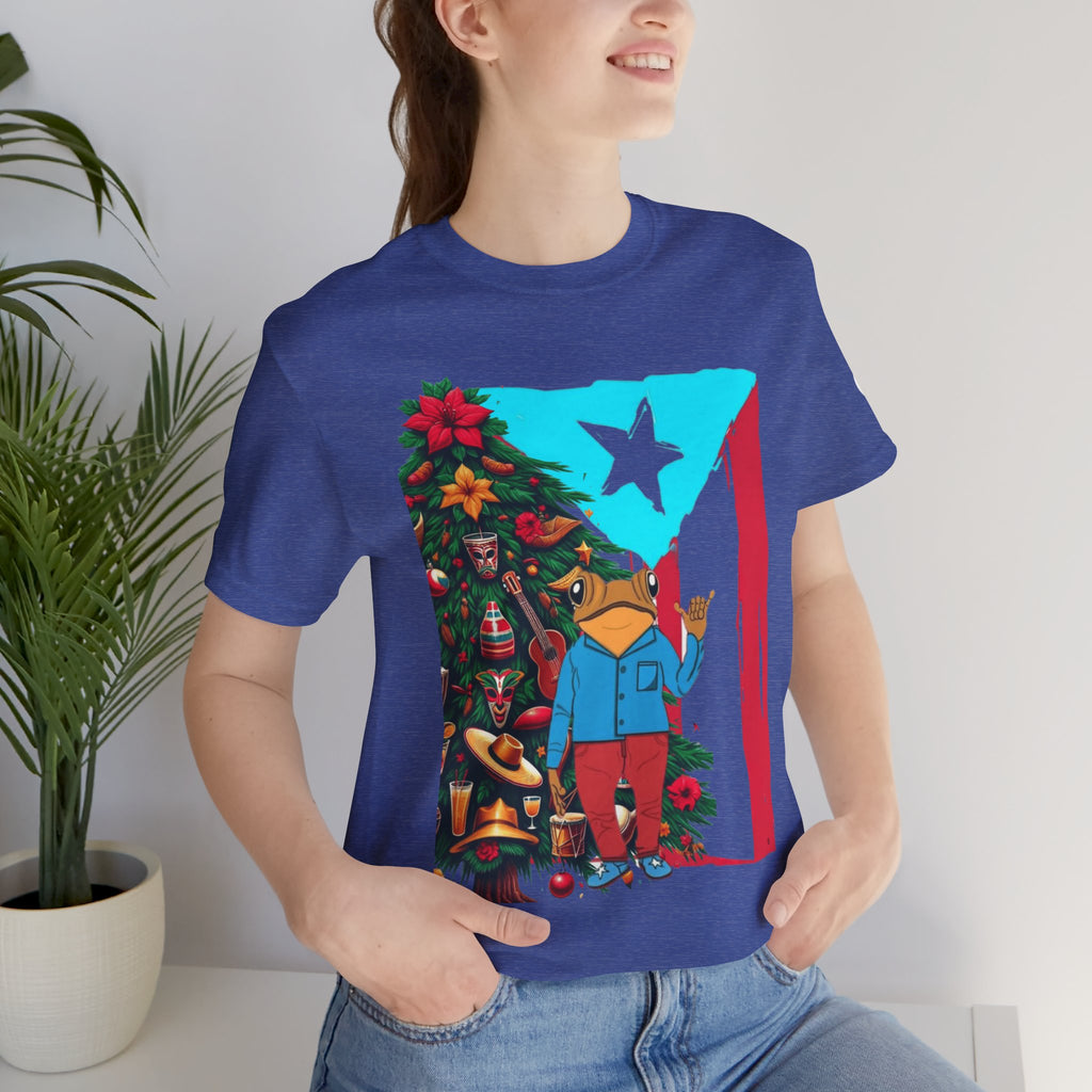 Puerto Rico Holiday T-Shirt  Coquí by Christmas Tree Graphic Puerto Rico’s Navidades