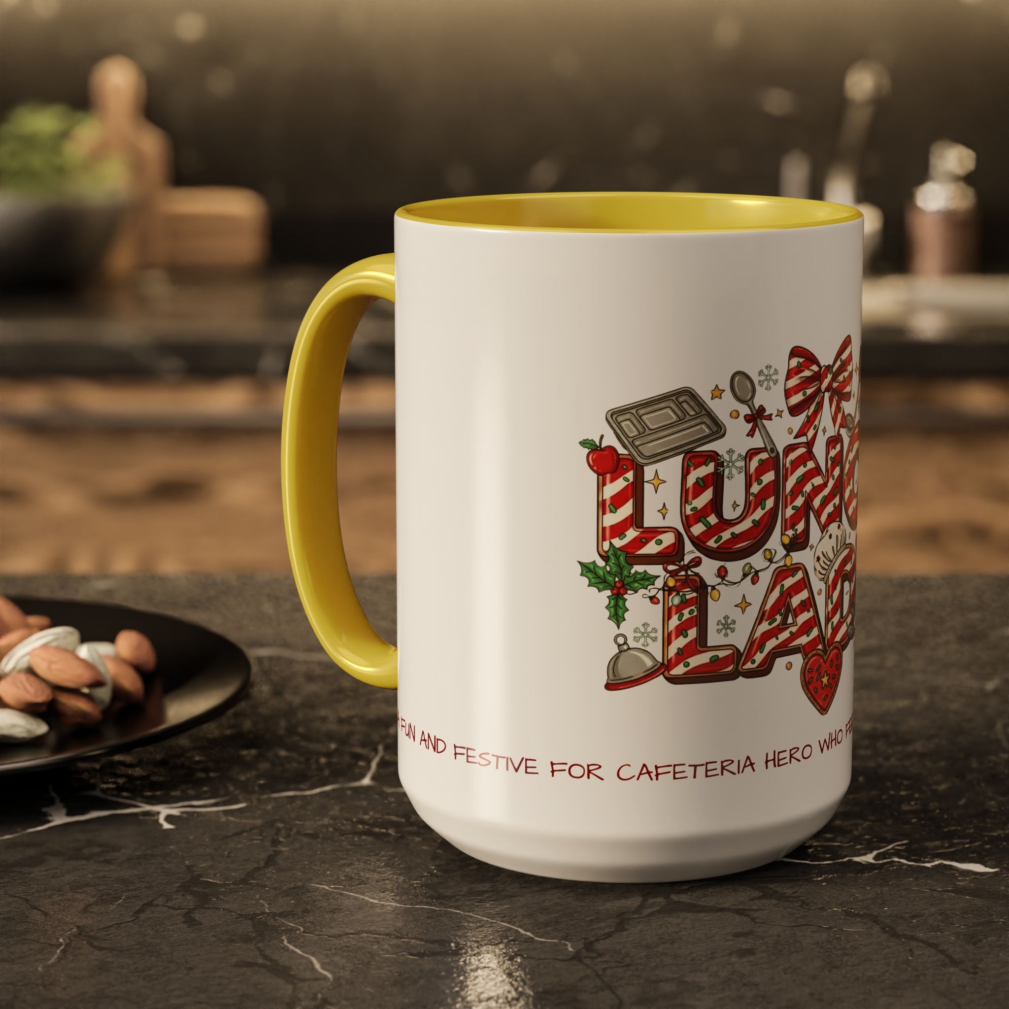 Lunch Lady Mug "Cafeteria Hero Who Feeds the Whole School With Love" | 11oz/15oz Gift  School Staff Christmas Mug Collection