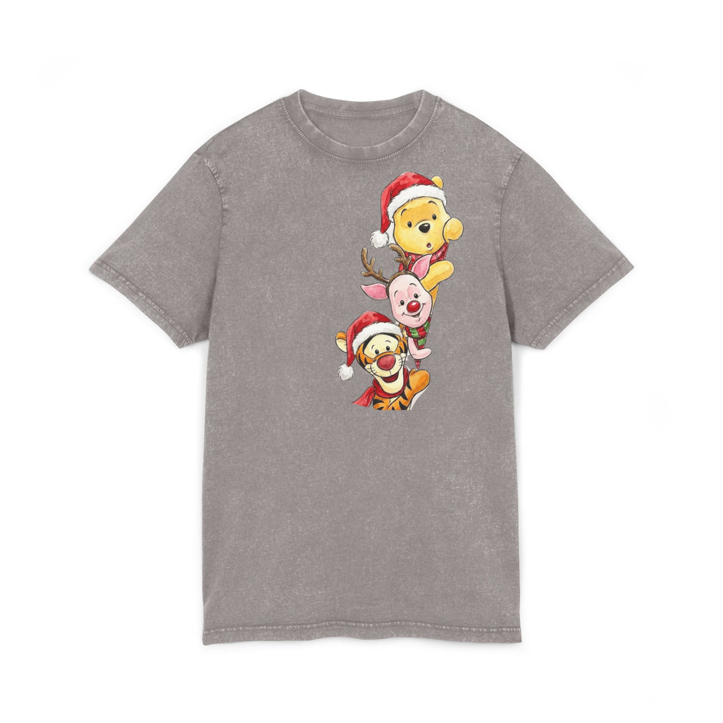 Christmas Character Stack Acid-Wash  Tee Cartoon Christmas T-shirts and Sweaters,