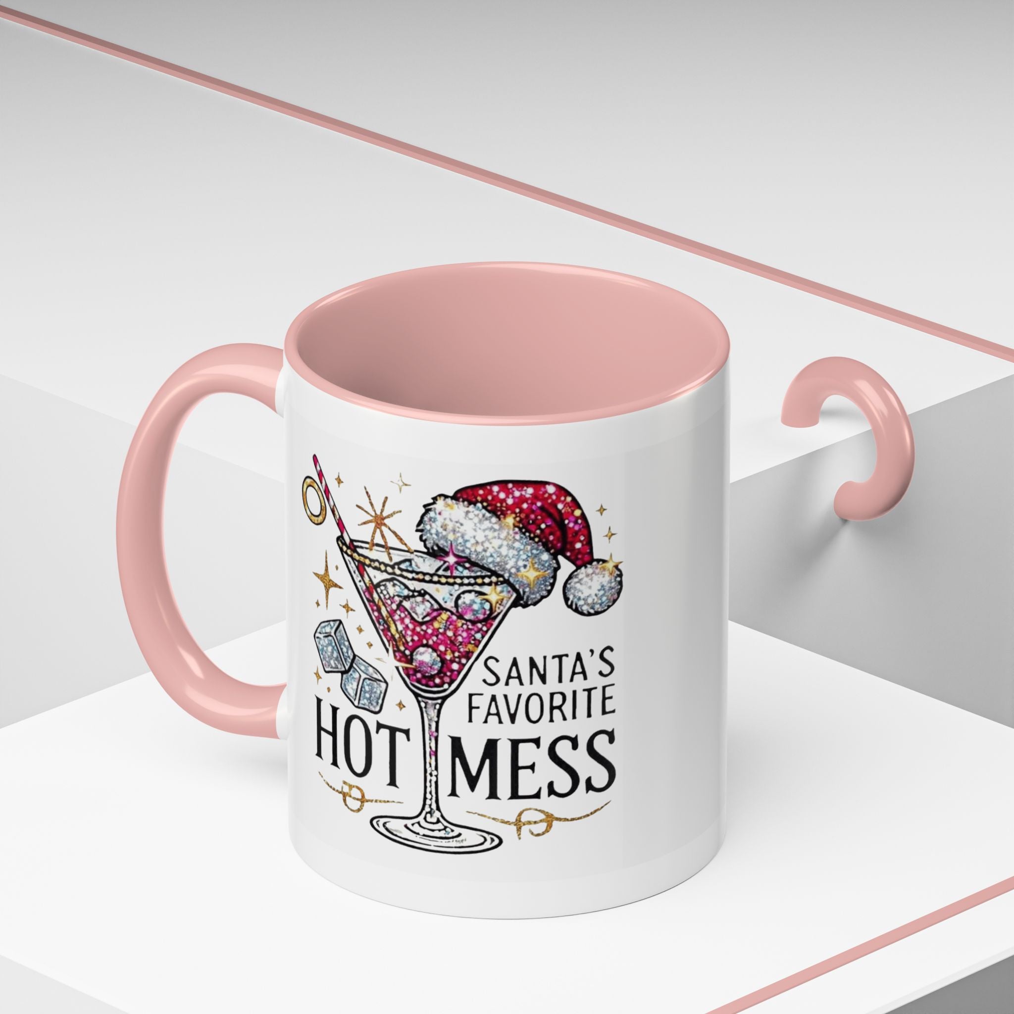 Accent Coffee Mug - "Santa's Favorite Hot Mess" Holiday Cocktail Mug (11/15 oz)