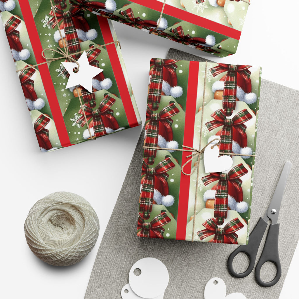 Christmas Gingerbread & Plaid Gift Wrap Paper – Holiday Present Wrapping Sheets