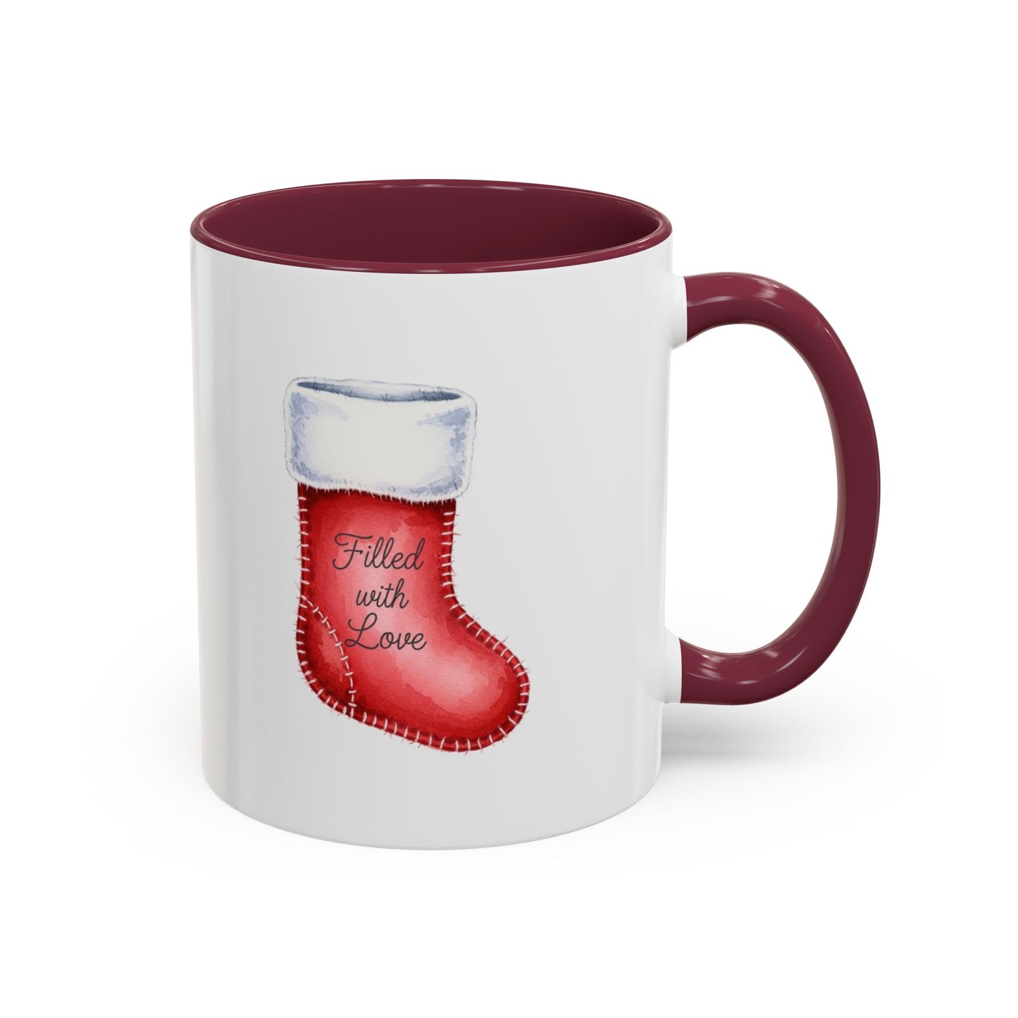 Holiday Mugs Christmas Gift Ideas Hot Cocoa & Coffee Cup Designs Filled with Love - Colorful 11oz & 15oz