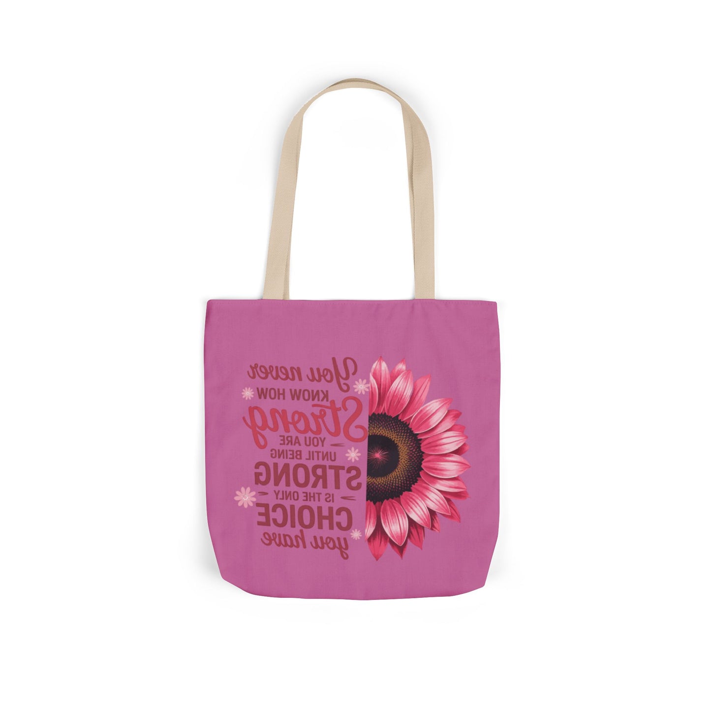 Cancer Survivor Hope Collection Inspirational Canvas Tote Bag with Floral Design