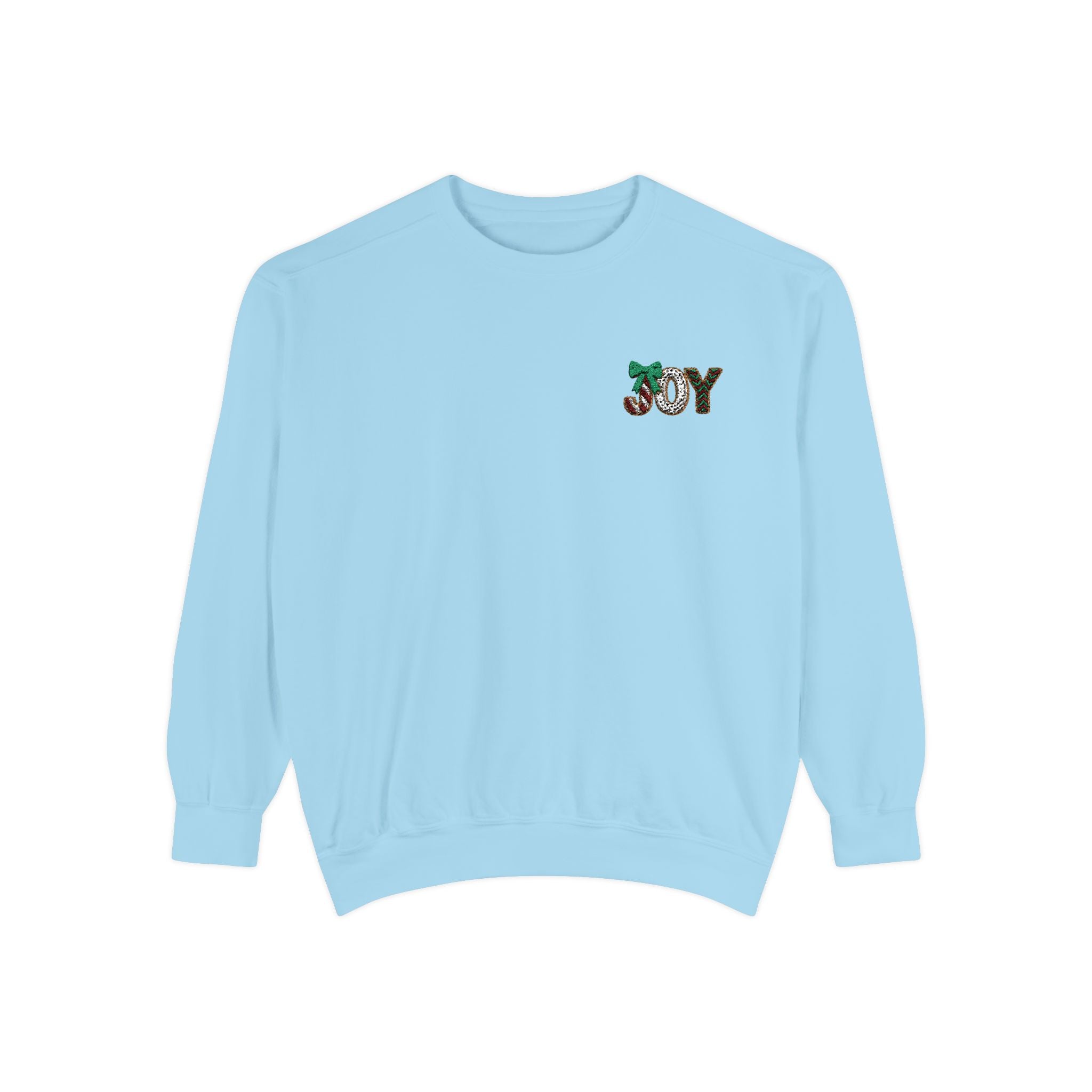 JOY Floral Crewneck Sweatshirt — Holiday Botanical Graphic Christmas T-Shirt & Sweater