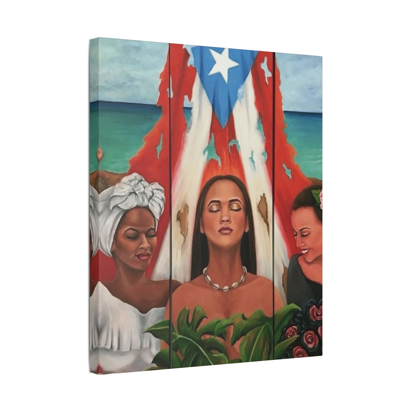 Capturing the Heart and Soul of Puerto Rican Art, Ethnic Canvas Print, Gift for Art Lovers, Beach-Themed Artwork
