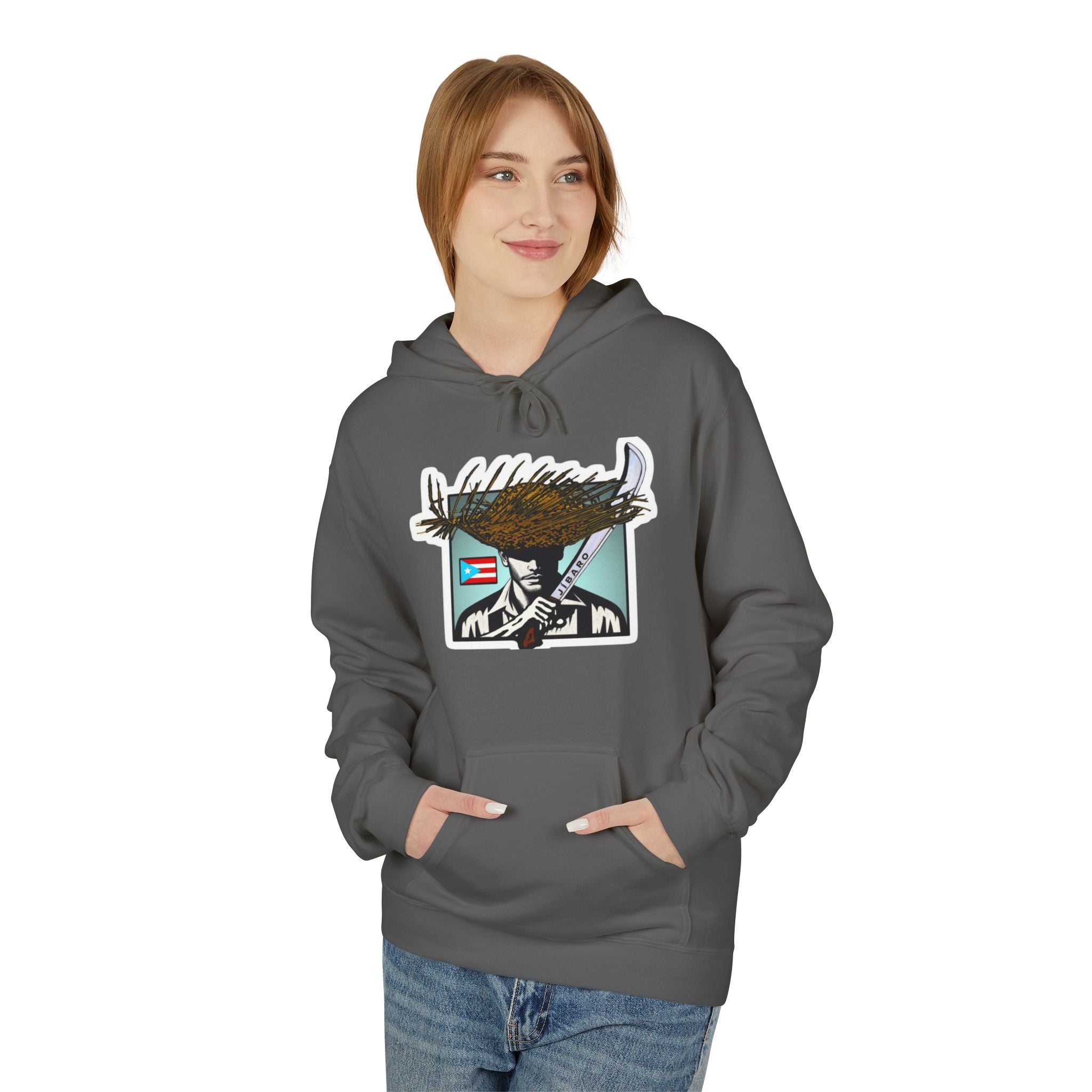 Gíbaro Hoodie  Puerto Rican Pride Pullover with Flag Machete Design