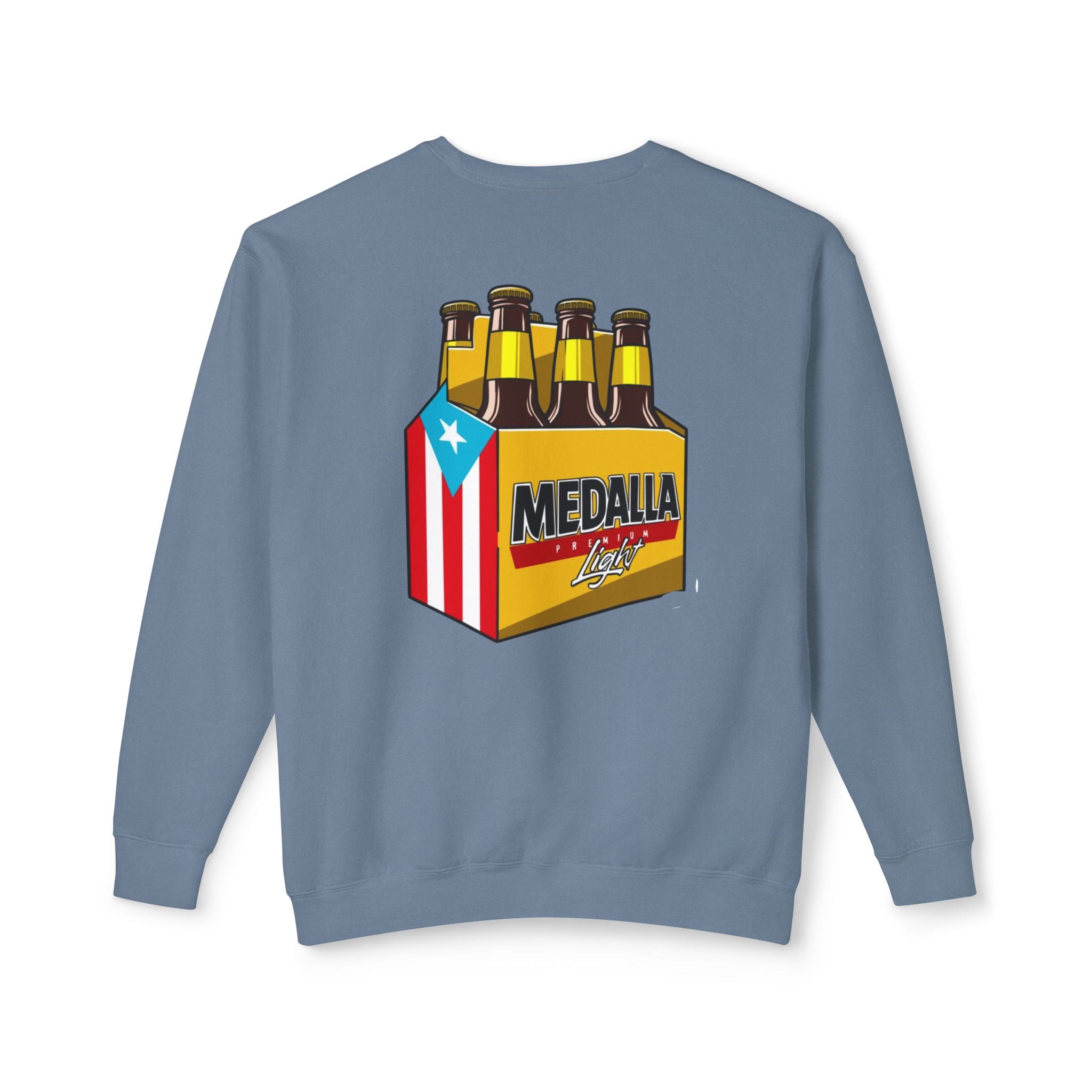 Medalla Light Puerto Rico Sweatshirt Coqui Boricua flag  Beer Pack Graphic Puerto Rico Navidades