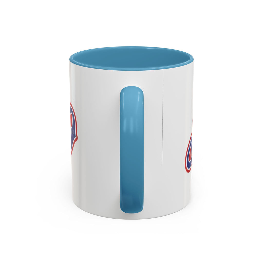 Puerto Rico Script Accent Coffee Mug — Retro Red & Blue 'Boricua' Design (11/15oz)