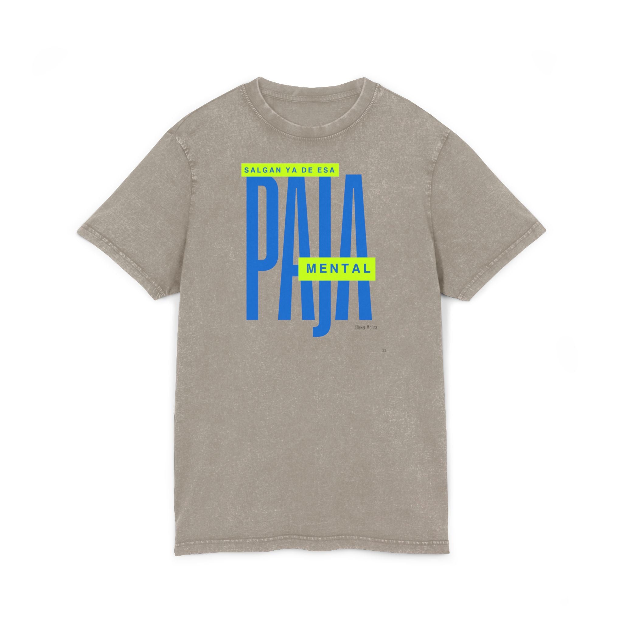 Orgullo puertorriqueño Acid Washed Tee  Bold "Paja Mental" Graphic Streetwear