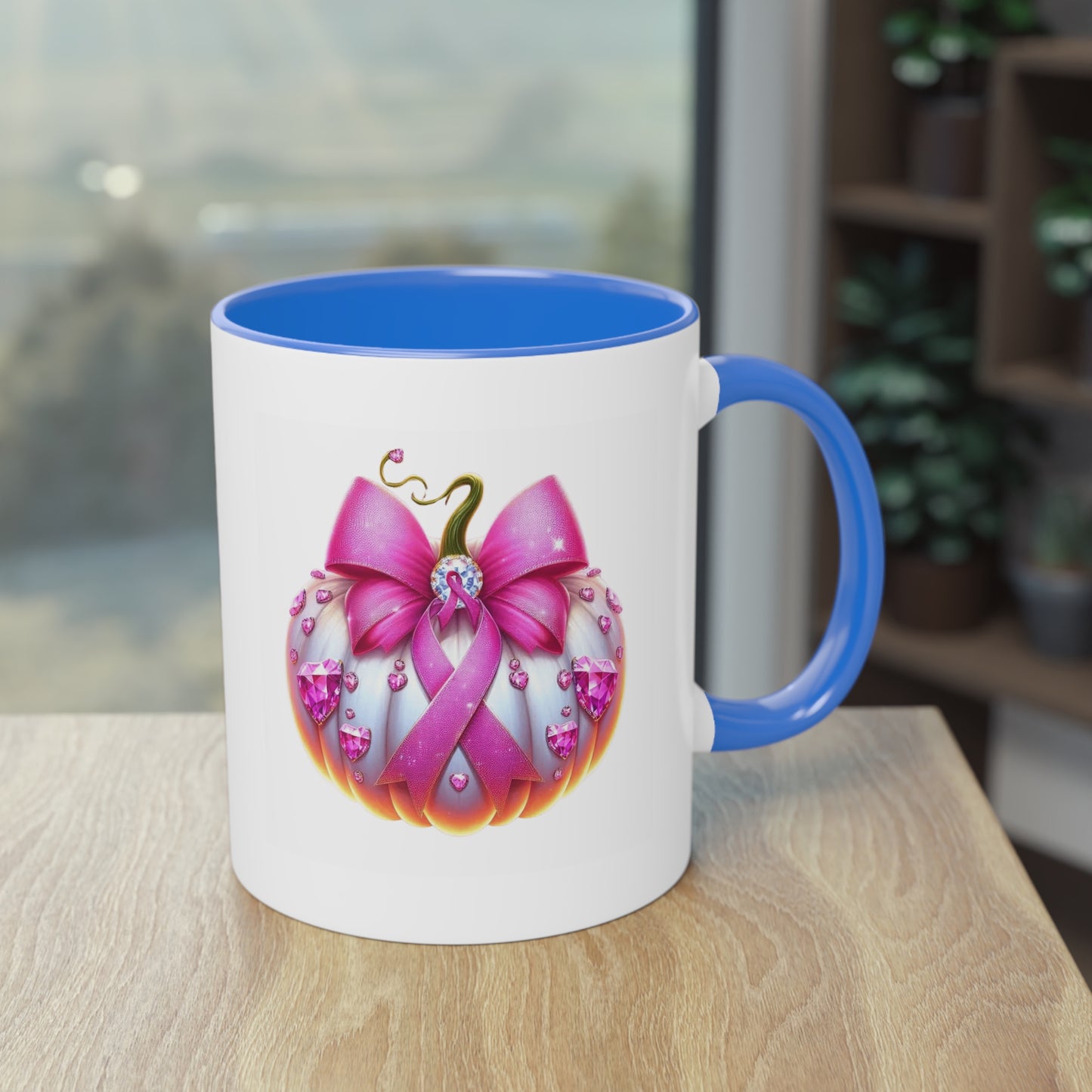 Vibrant Two-Tone Coffee Mug with Floral Design - Perfect Gift for Nature Lovers