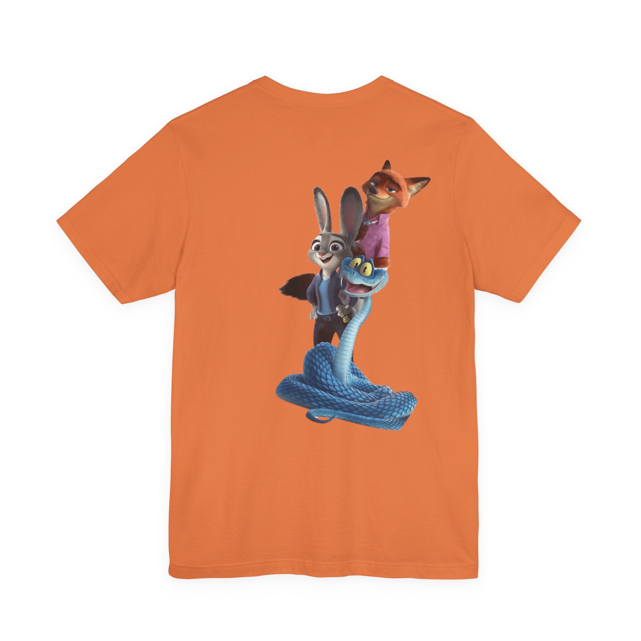 Animated Character Tee — Cute Fox & Bunny Stack Graphic T-Shirt  cartoon-style Christmas artwork
