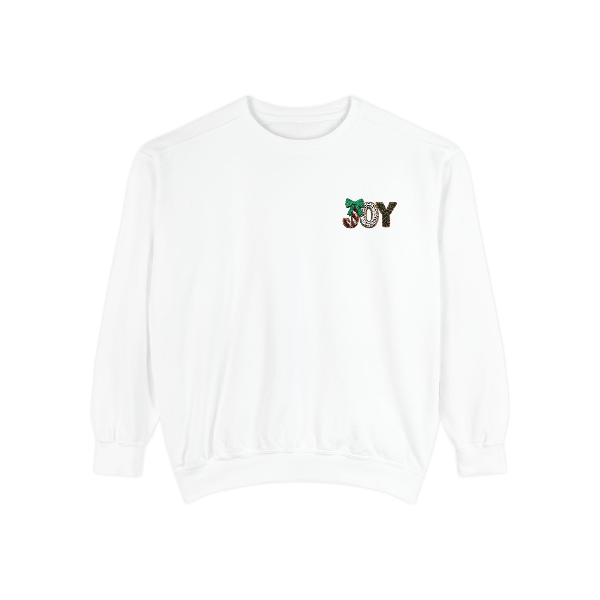 JOY Floral Crewneck Sweatshirt — Holiday Botanical Graphic Christmas T-Shirt & Sweater