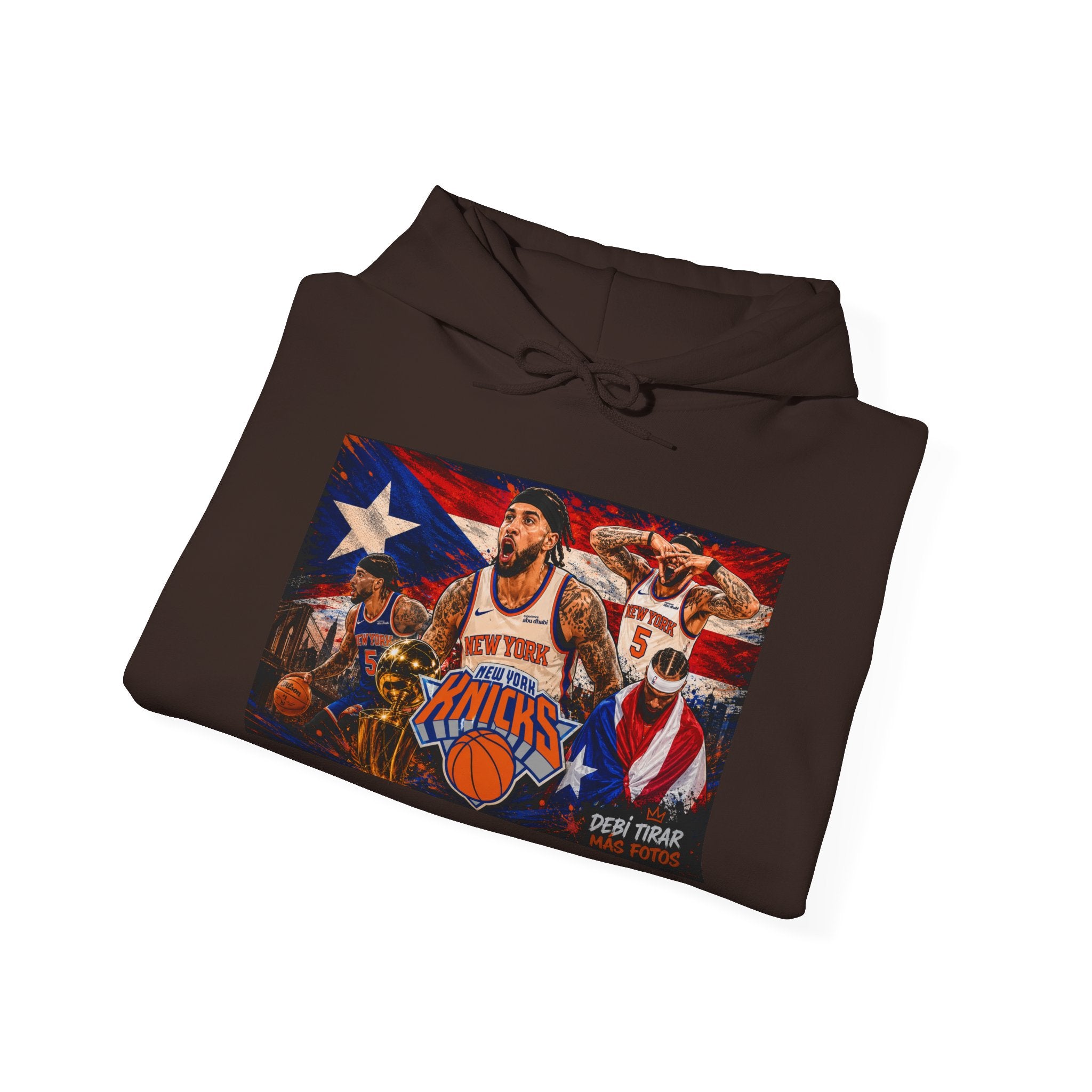 NY-K Retro Player Collage Hoodie — Basketball Fan Sweatshirt
