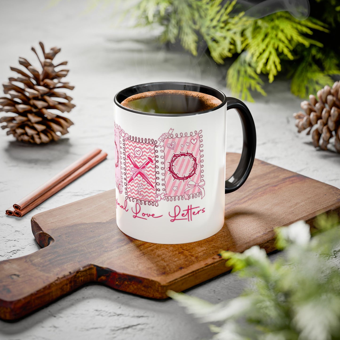 Love Letters XOXO Ceramic Mug — Colorful 11oz & 15oz Coffee Cup