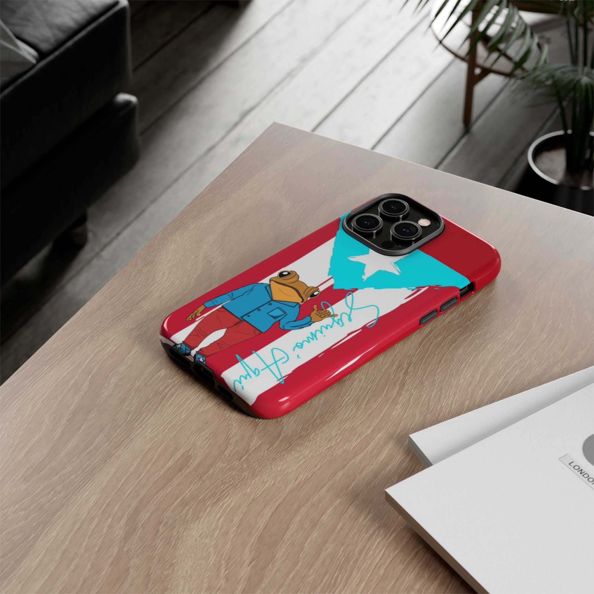 Puerto Rican Flag Frog Design ("Señorita Hops")Phone Case Isla del Encanto Phone Case – Puerto Rican Style