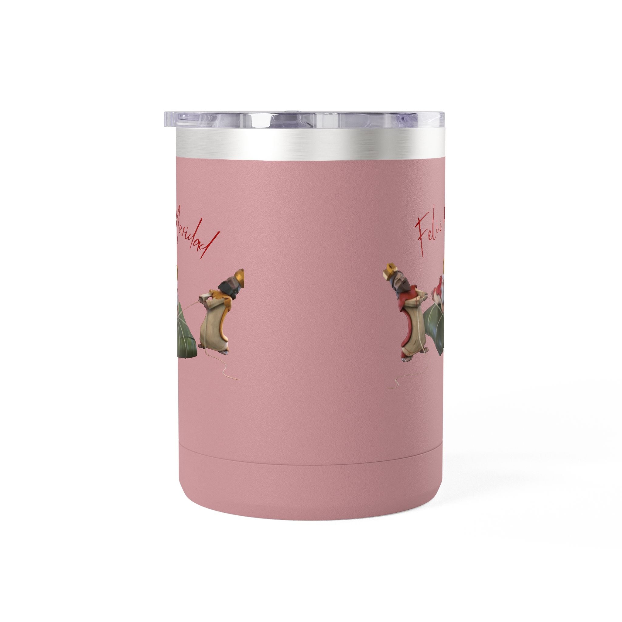 3 KINGS Holiday Travel Tumbler — 'Feliz Navidad' Dachshund Santa Design Coffee Cup for Fun Celebrations